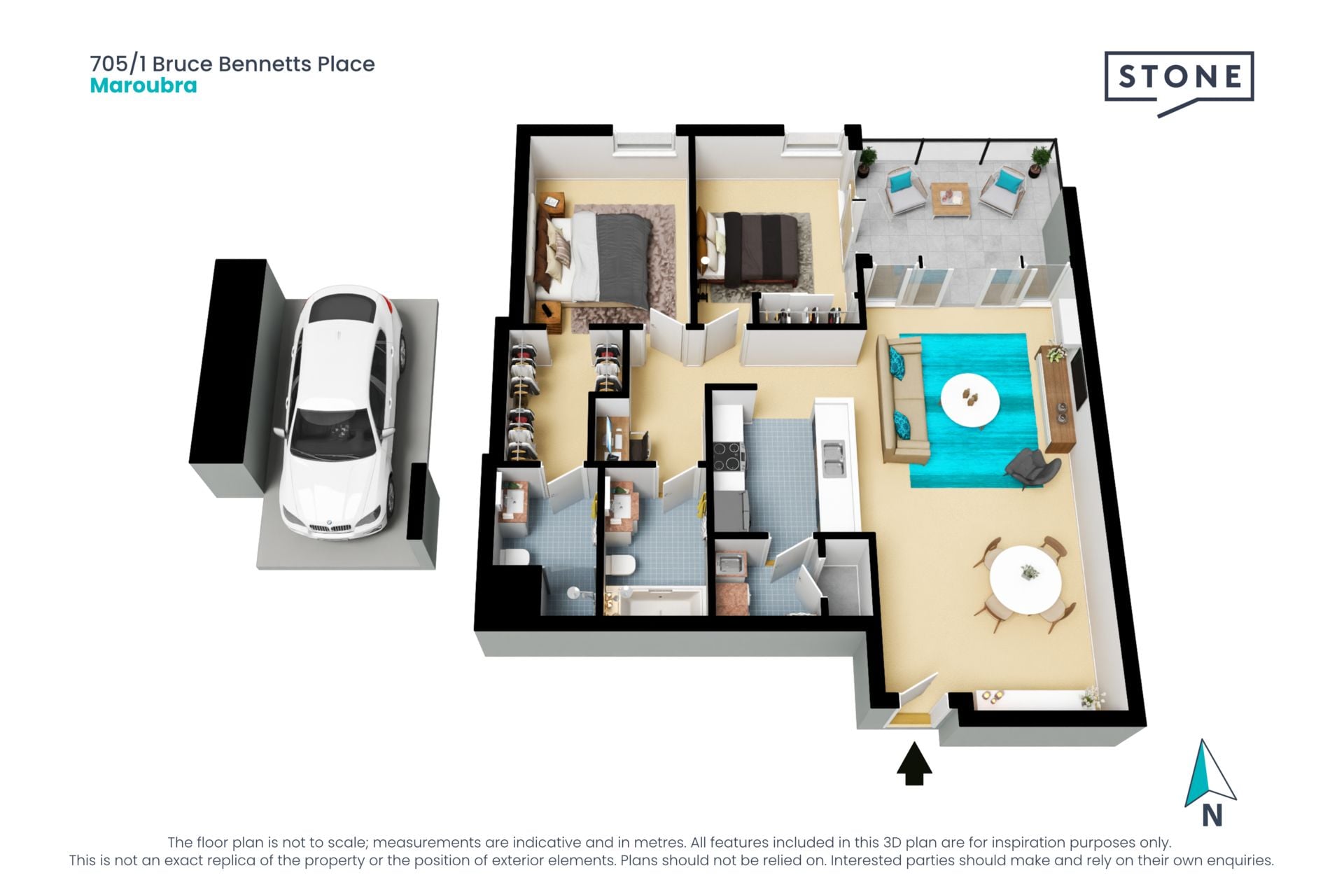 North-Facing Apartment with City Views and Ultimate Convenience