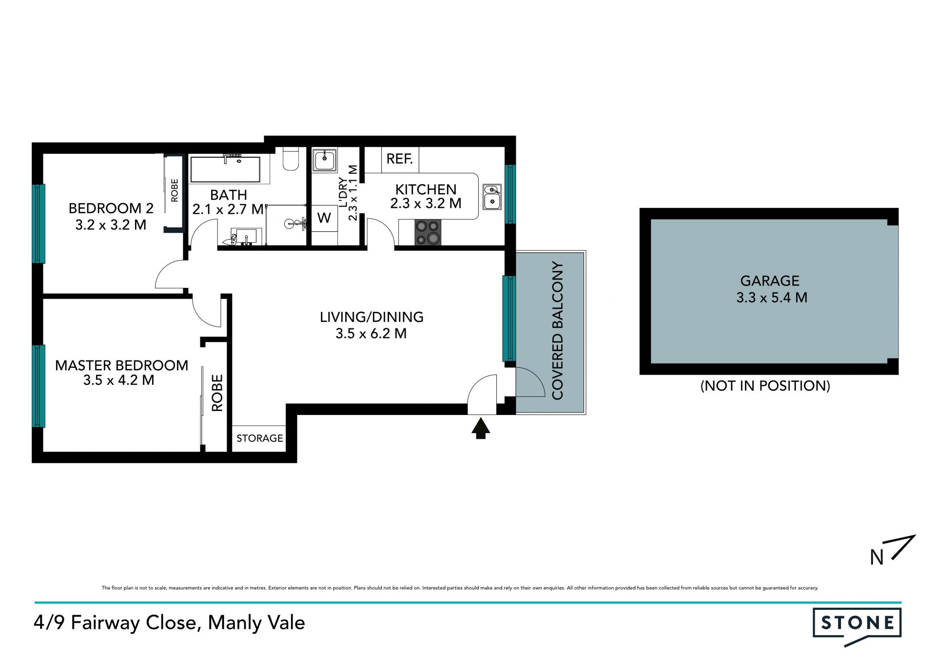 Spacious two bedroom apartment moments from Manly