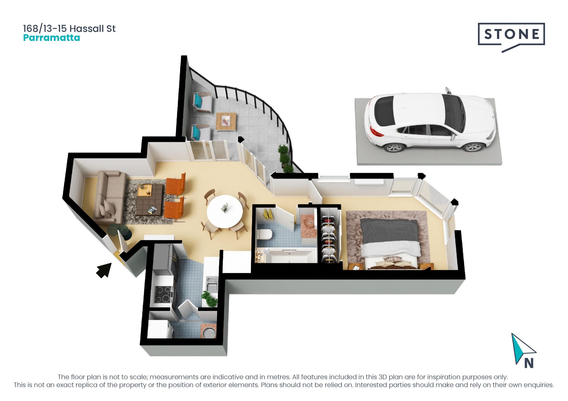 Modern one bedroom apartment on level 17