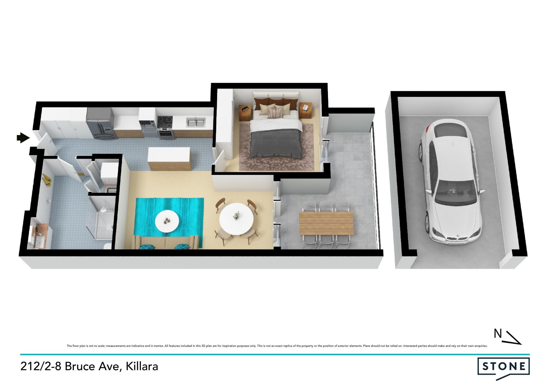 Designer apartment in premier walk-rail location