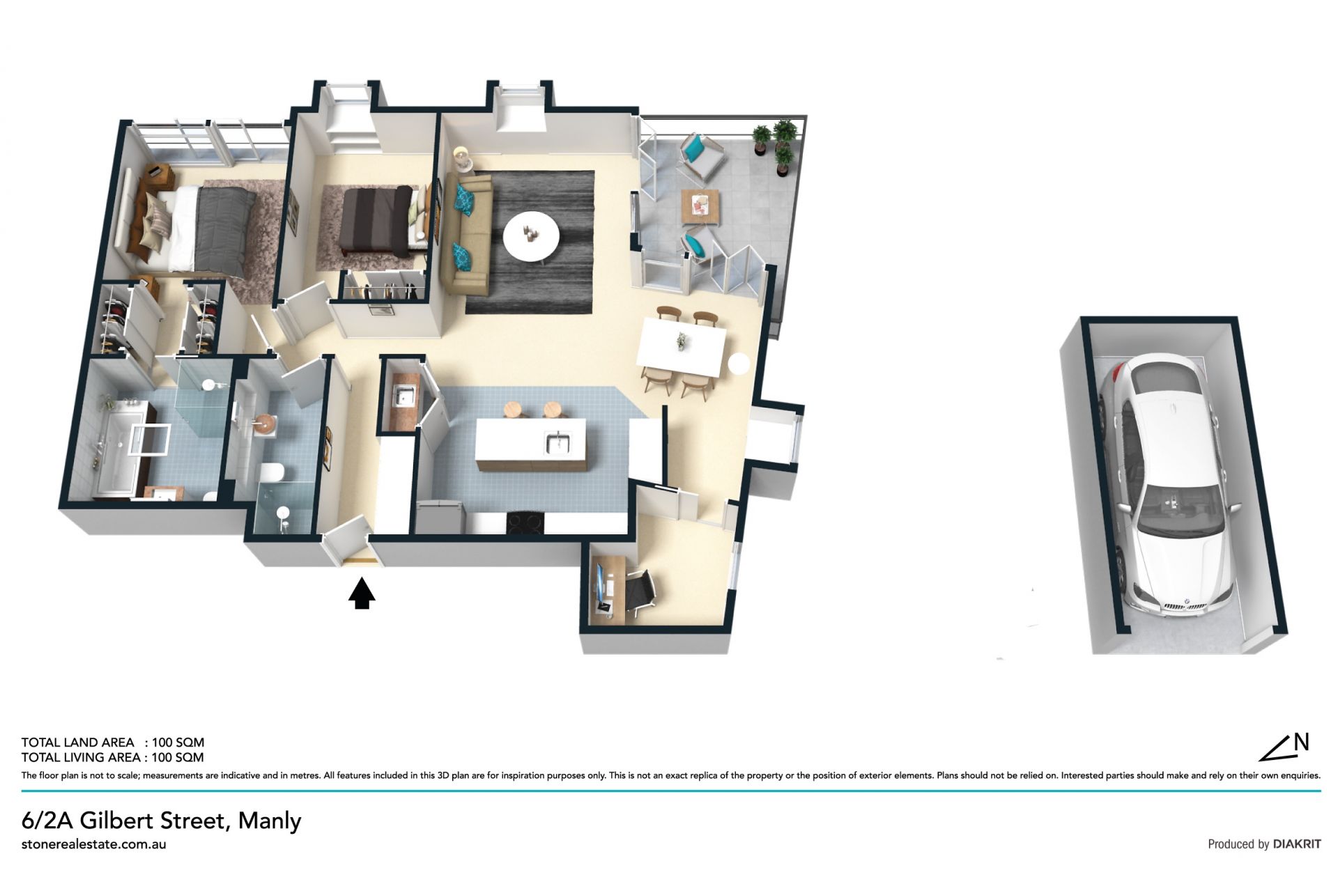 Ultra-chic 2 bedroom plus study/3rd bedroom apartment