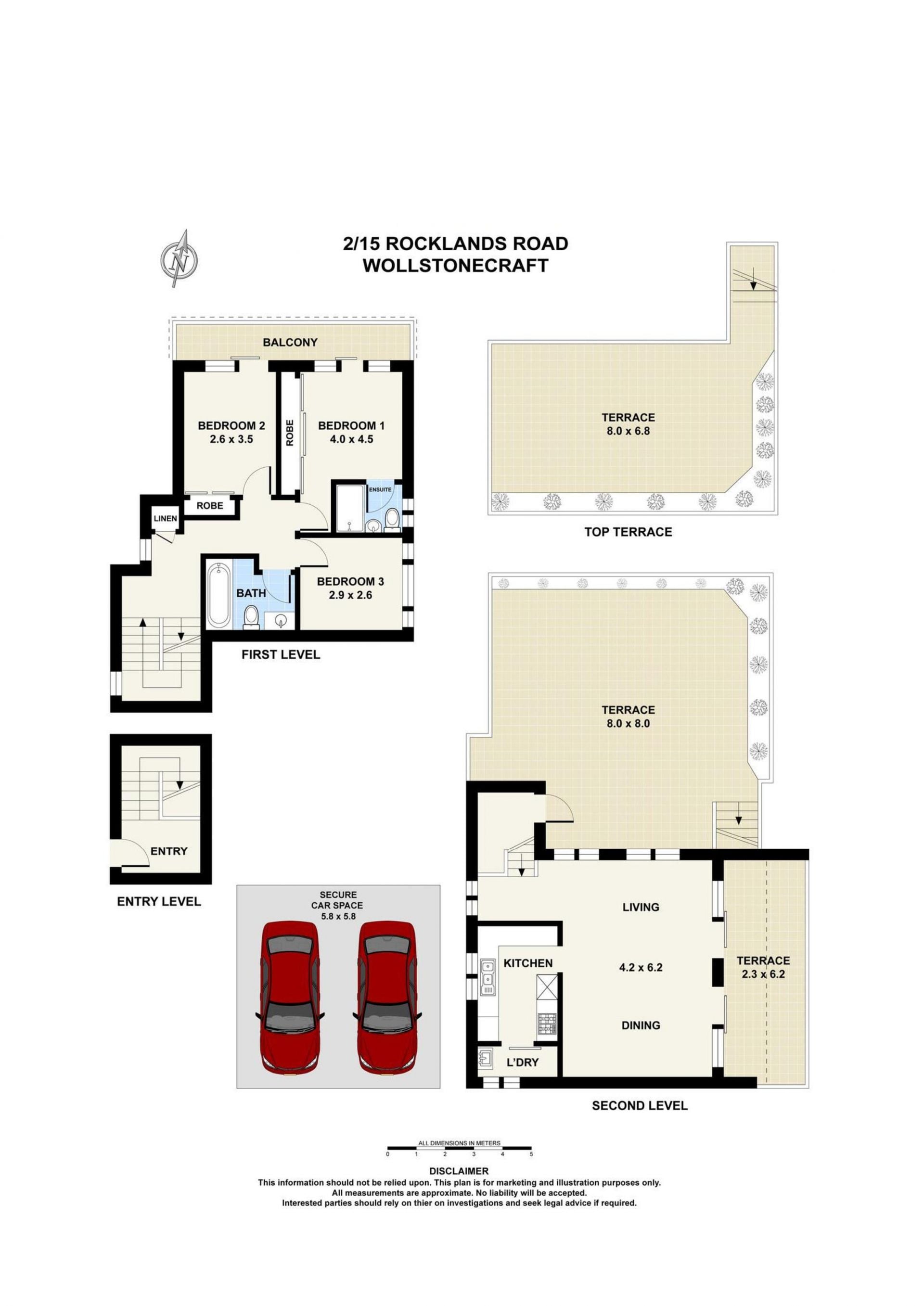 Executive style renovated apartment with two large rooftop terraces