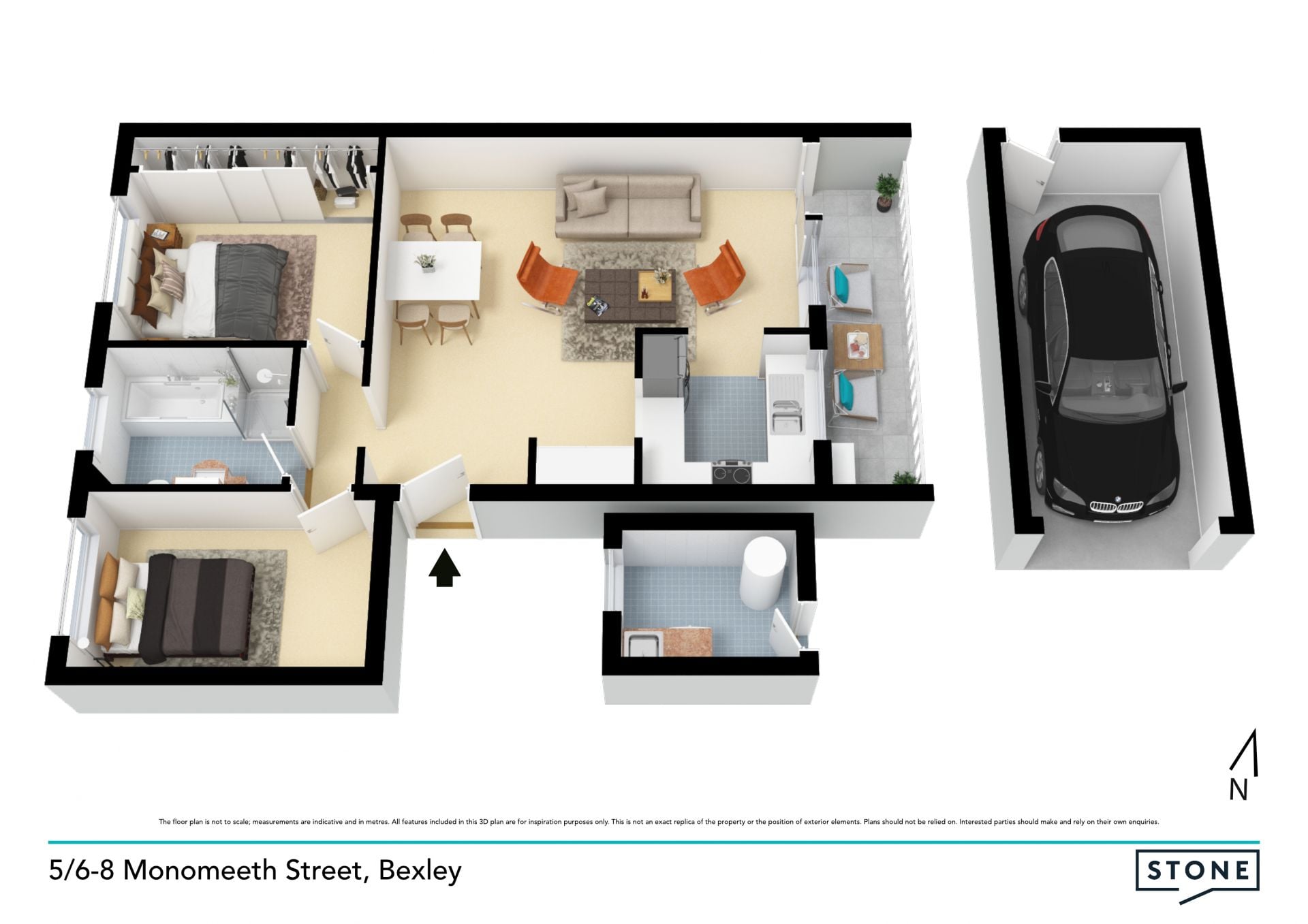Refreshed classic red-brick walk-up apartment