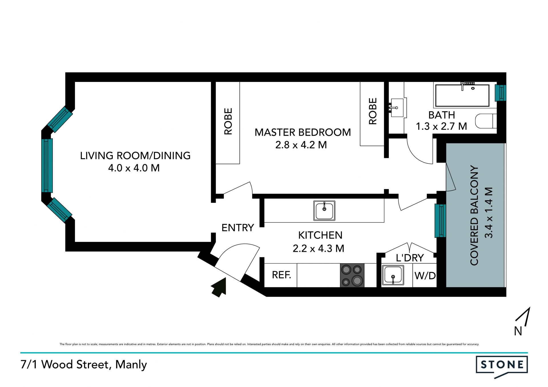 Art deco apartment with harbour view and footsteps to Manly