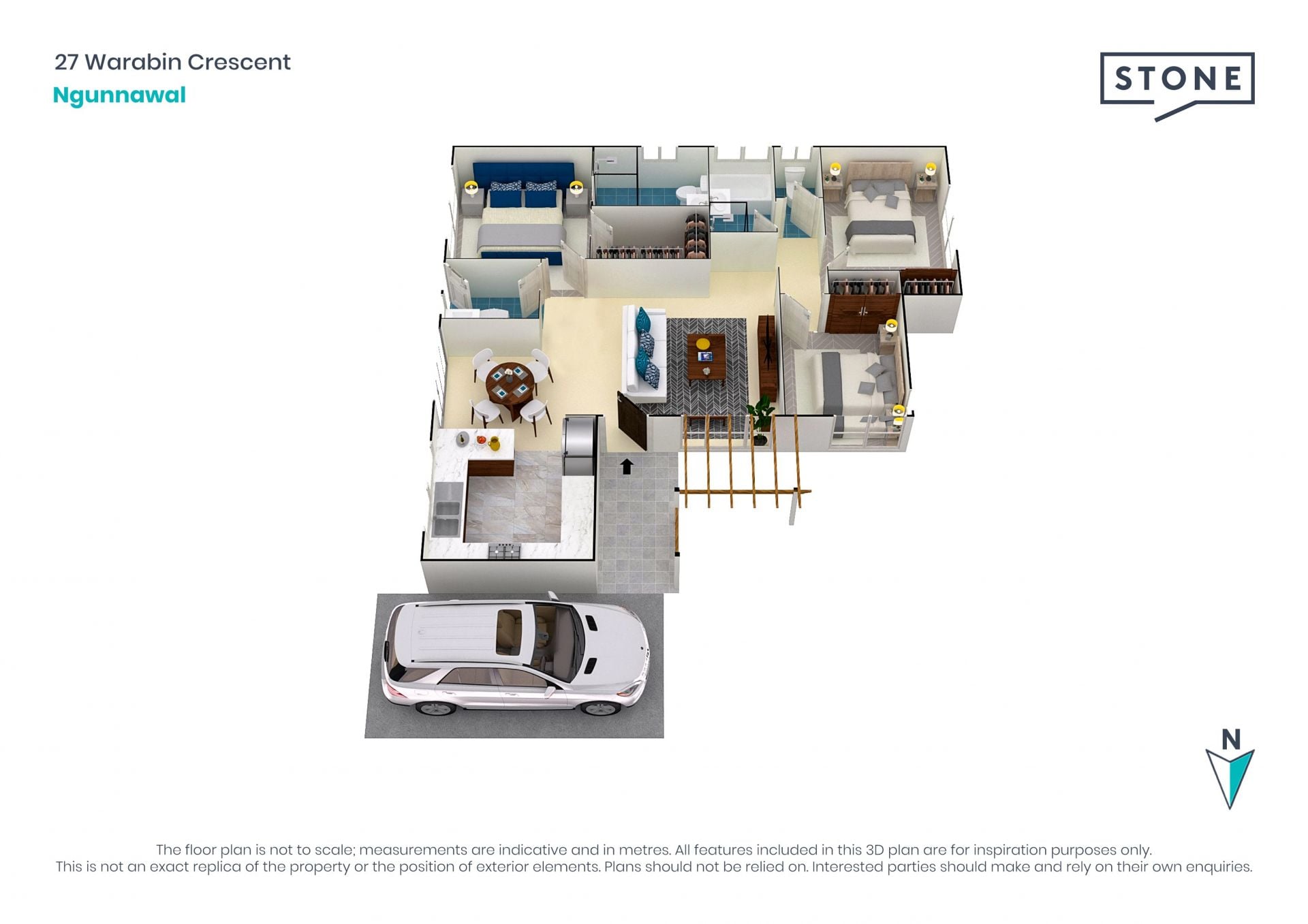 Single level three-bedroom home, ready to move in.