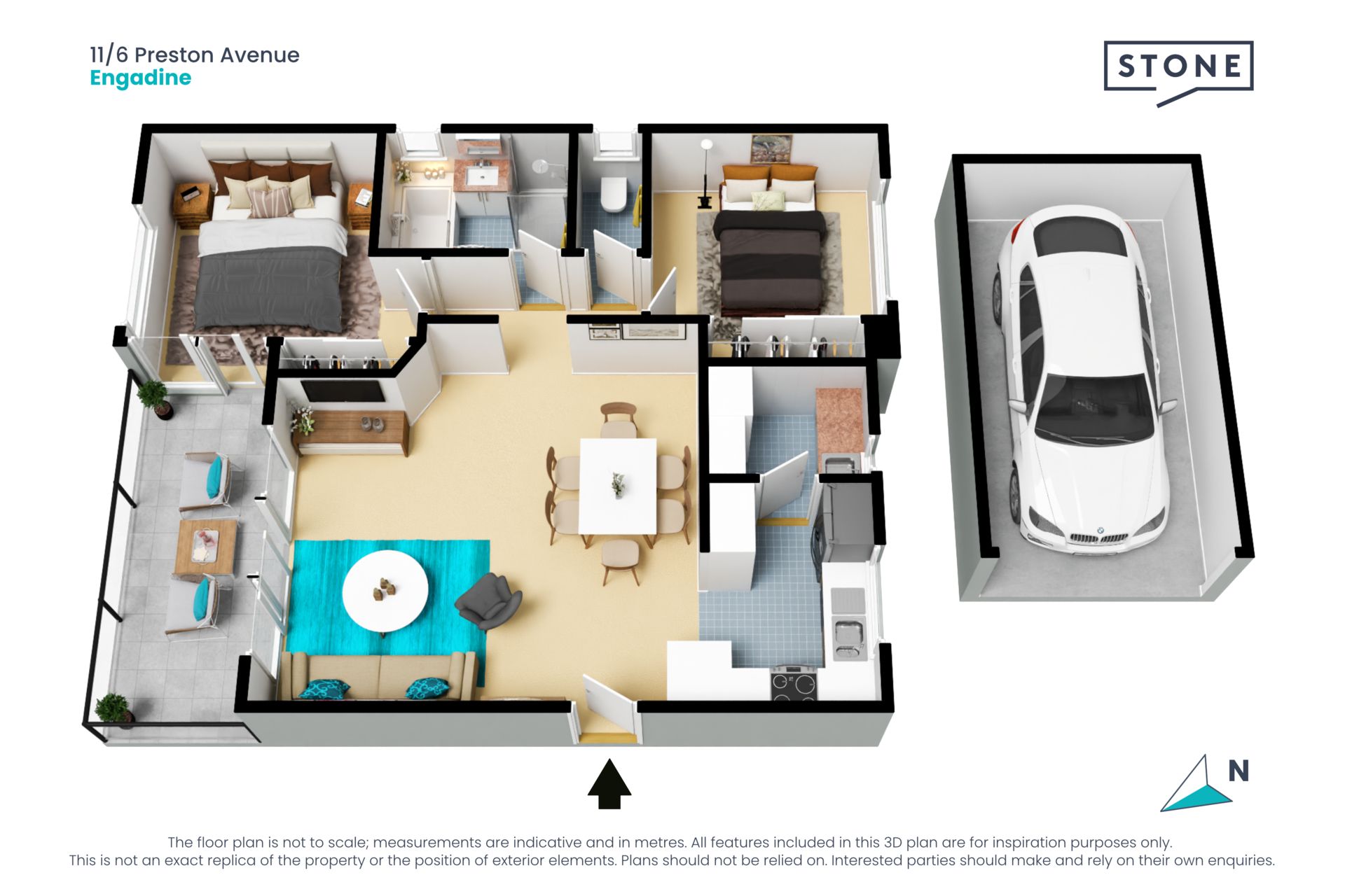 Secure top floor apartment in convenient location