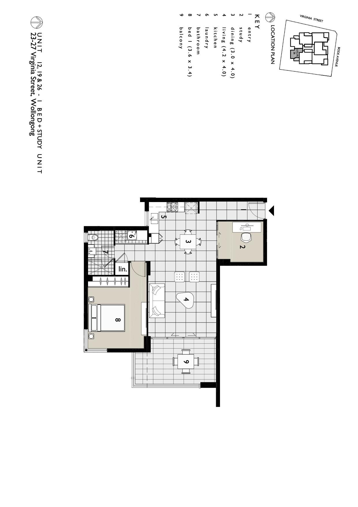ONE BEDROOM, PLUS STUDY