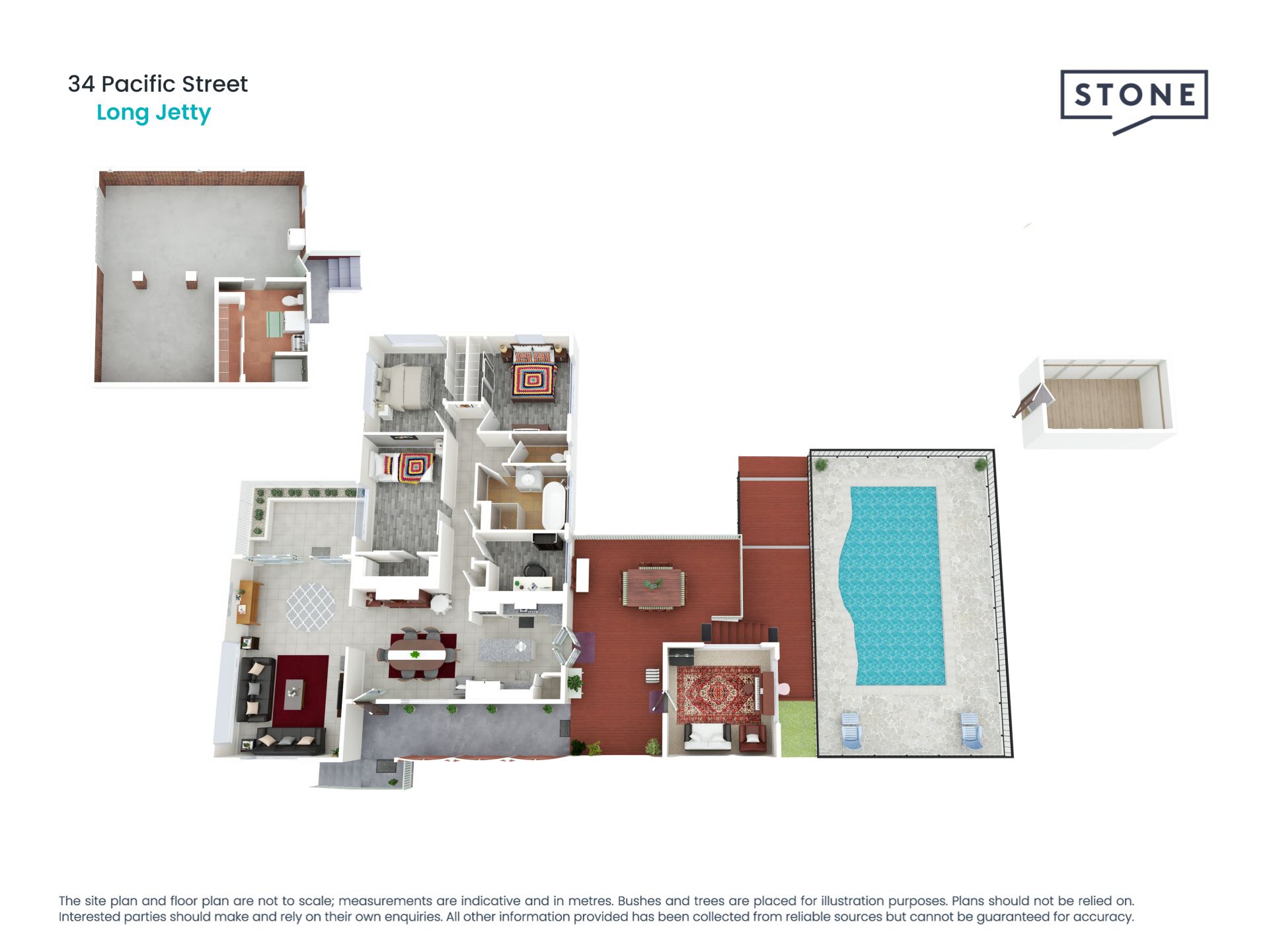 Family entertainer with swimming pool and lake views