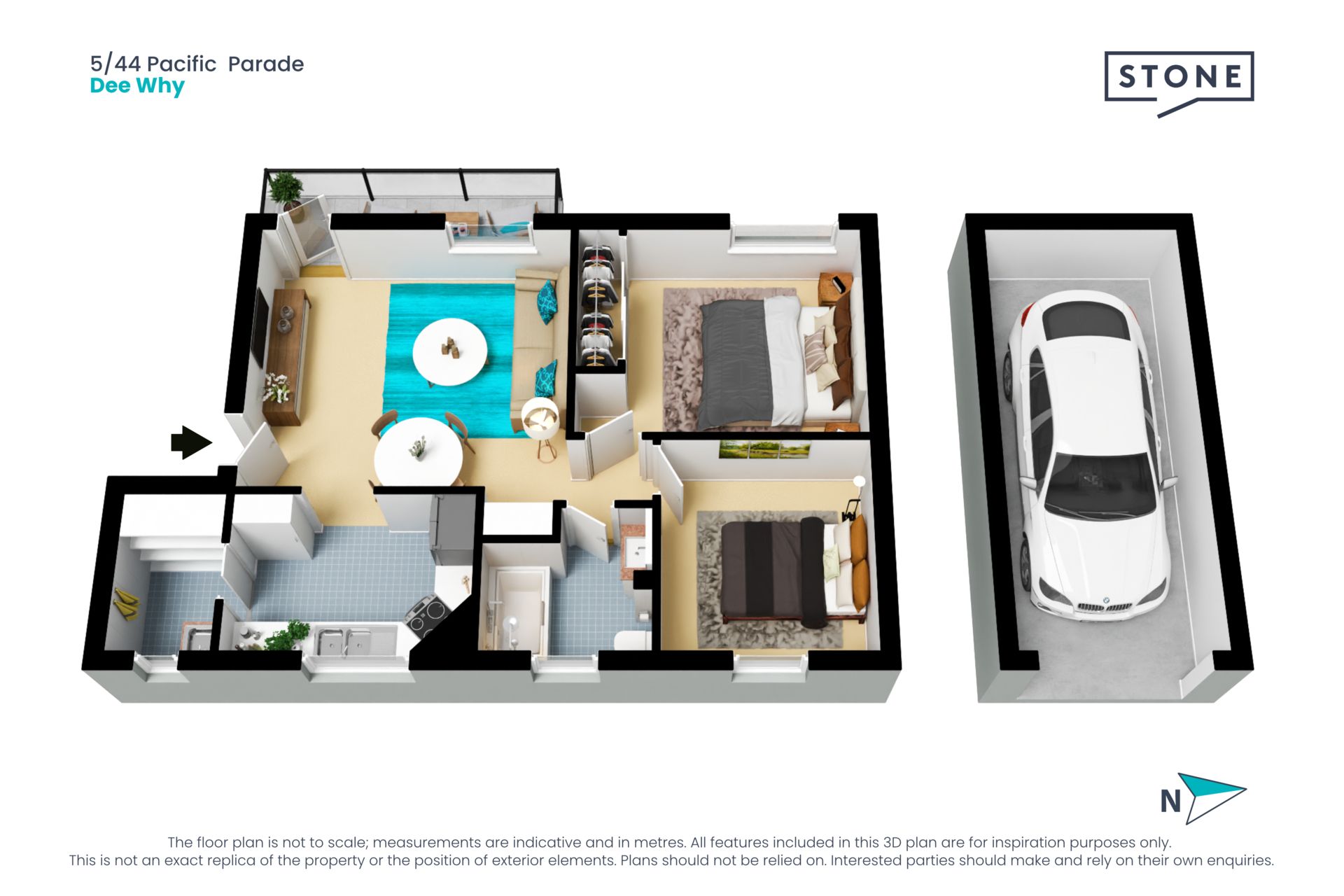 Bright & sunny 2-bedroom apartment