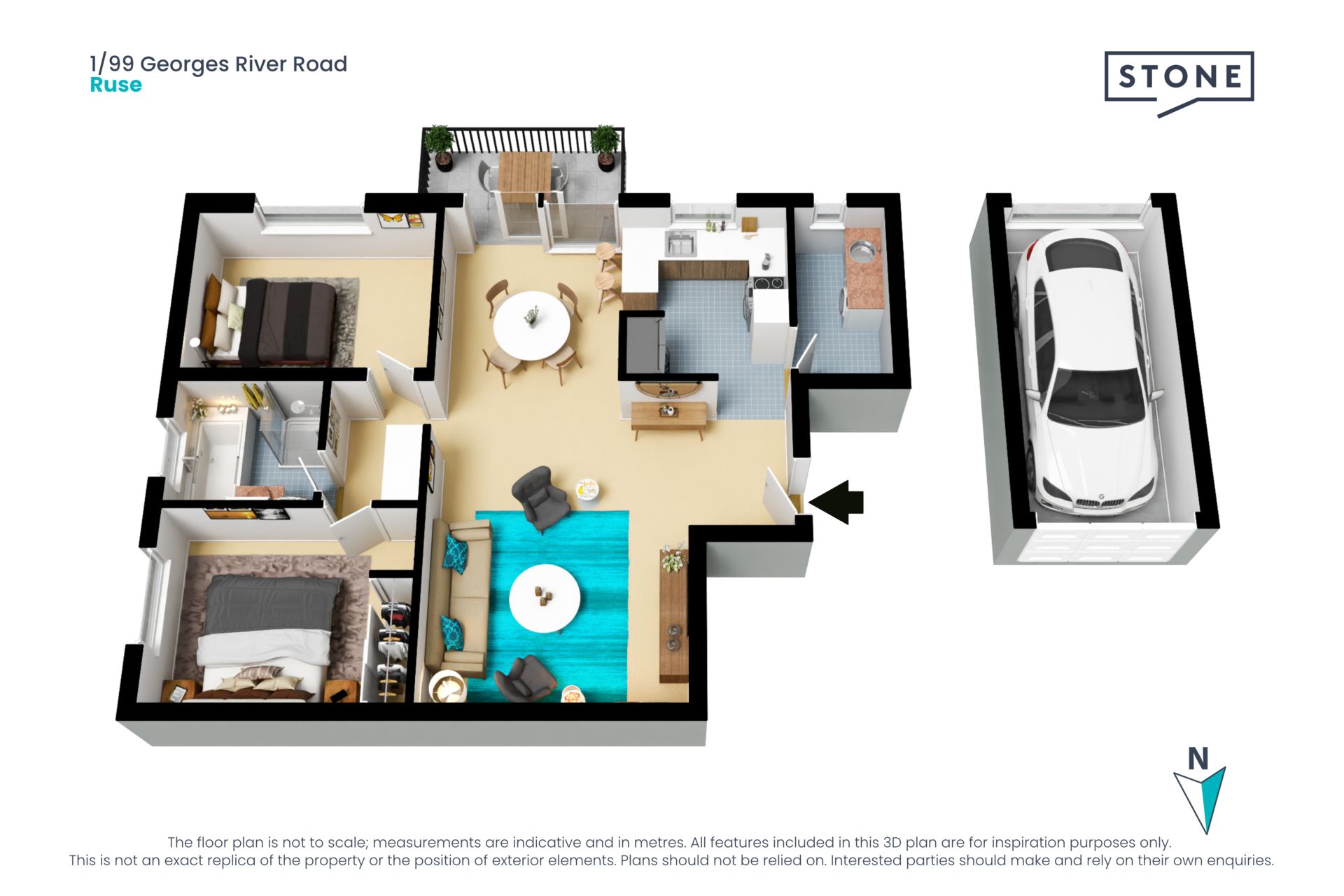 Well-maintained 2-bedroom ground floor unit