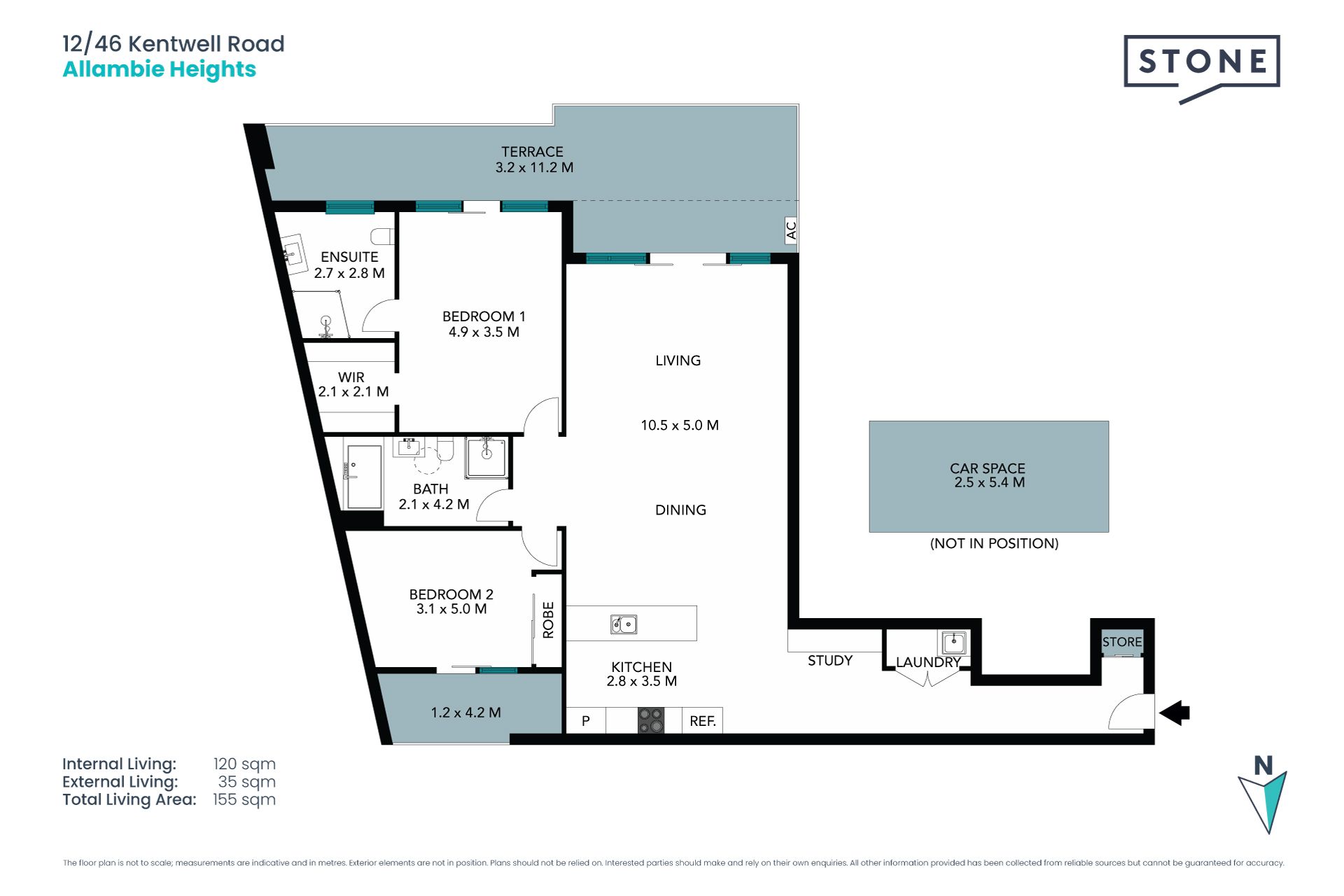 Spacious, modern security apartment with large balcony
