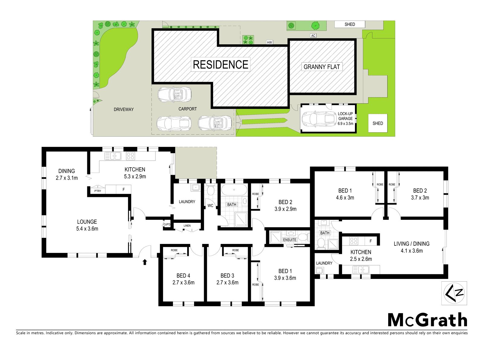 Dual living in modern home and large granny flat