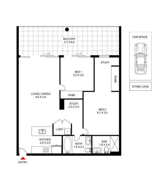 Bright and Breezy Two-bedroom Designer Apartment with Separate Study