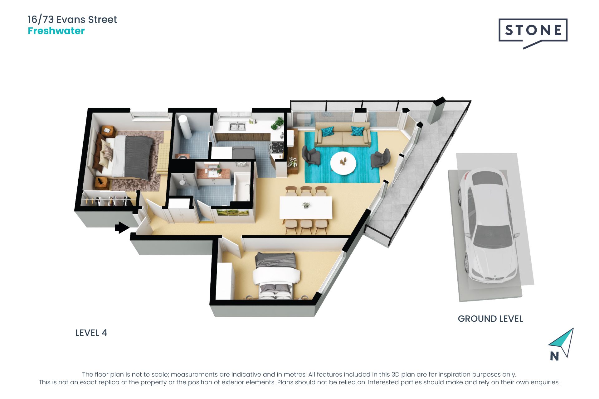 Beachfront apartment, north aspect and ocean views
