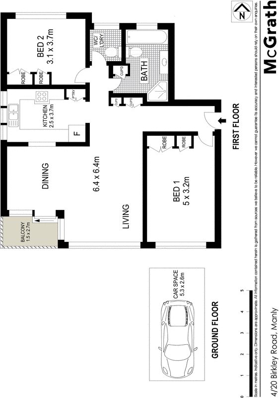 Oversized two bedroom apartment with lock-up garage