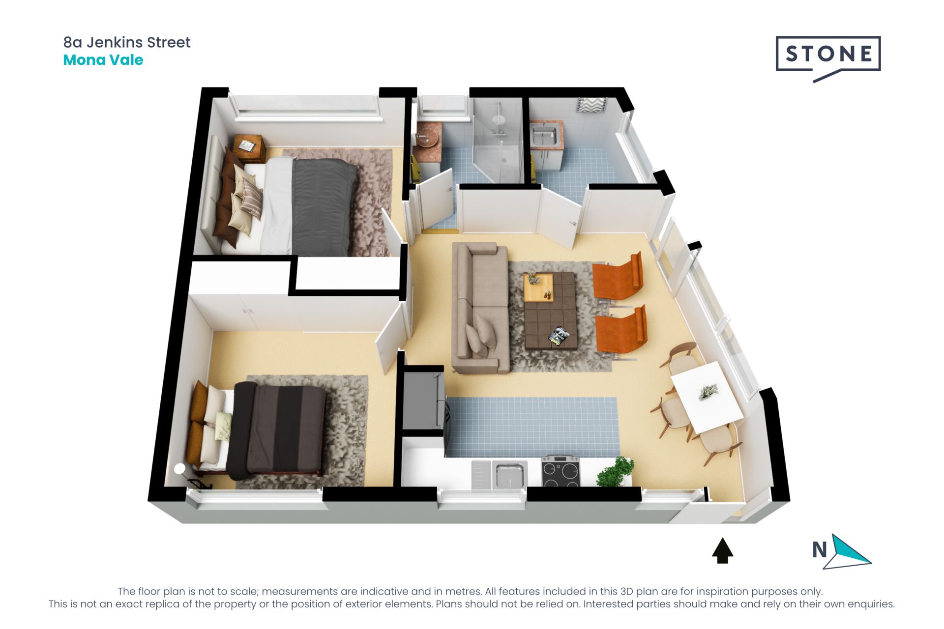 Two bedroom granny flat with large courtyard