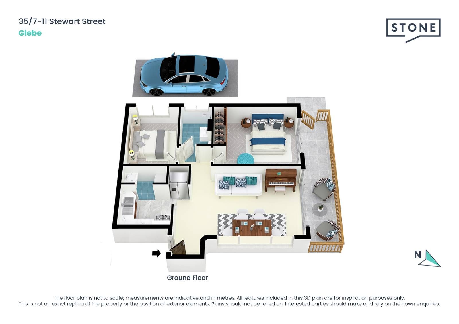 Bayside ground floor apartment with superb views