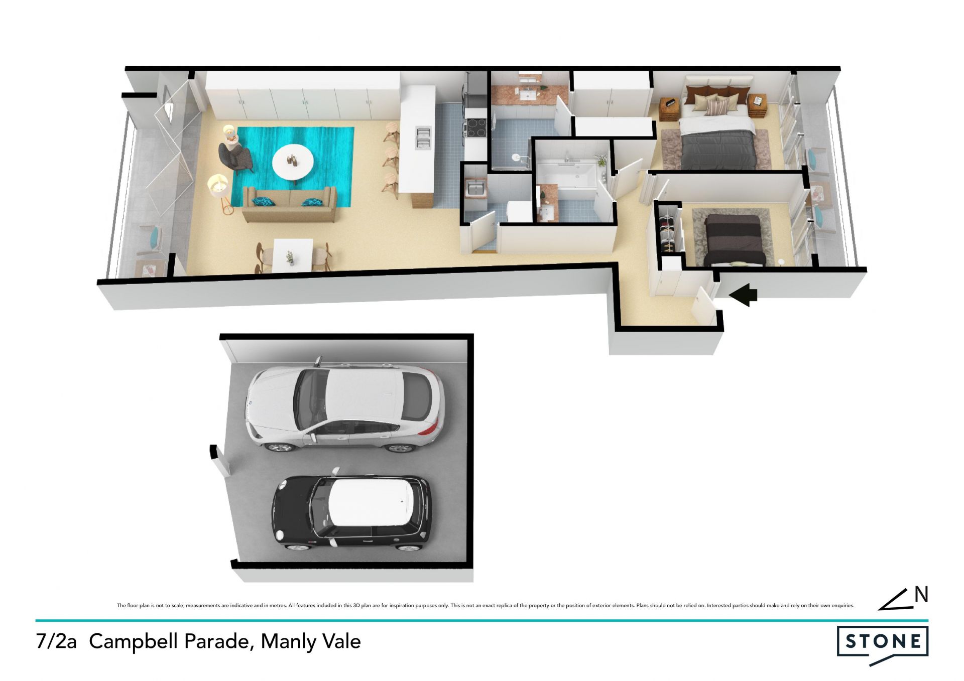 North-facing apartment in lifestyle setting