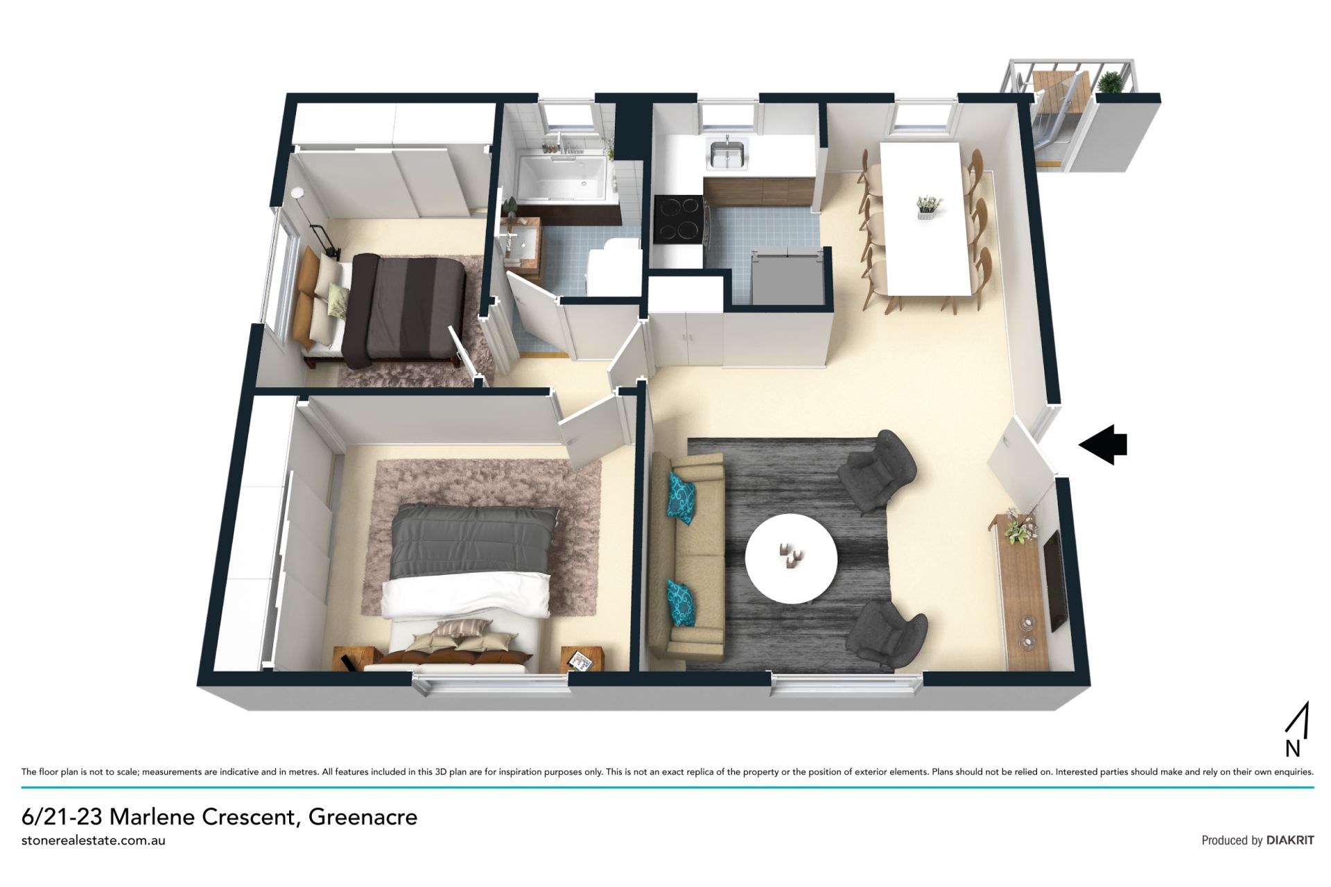 Open plan and warmly inviting top floor apartment