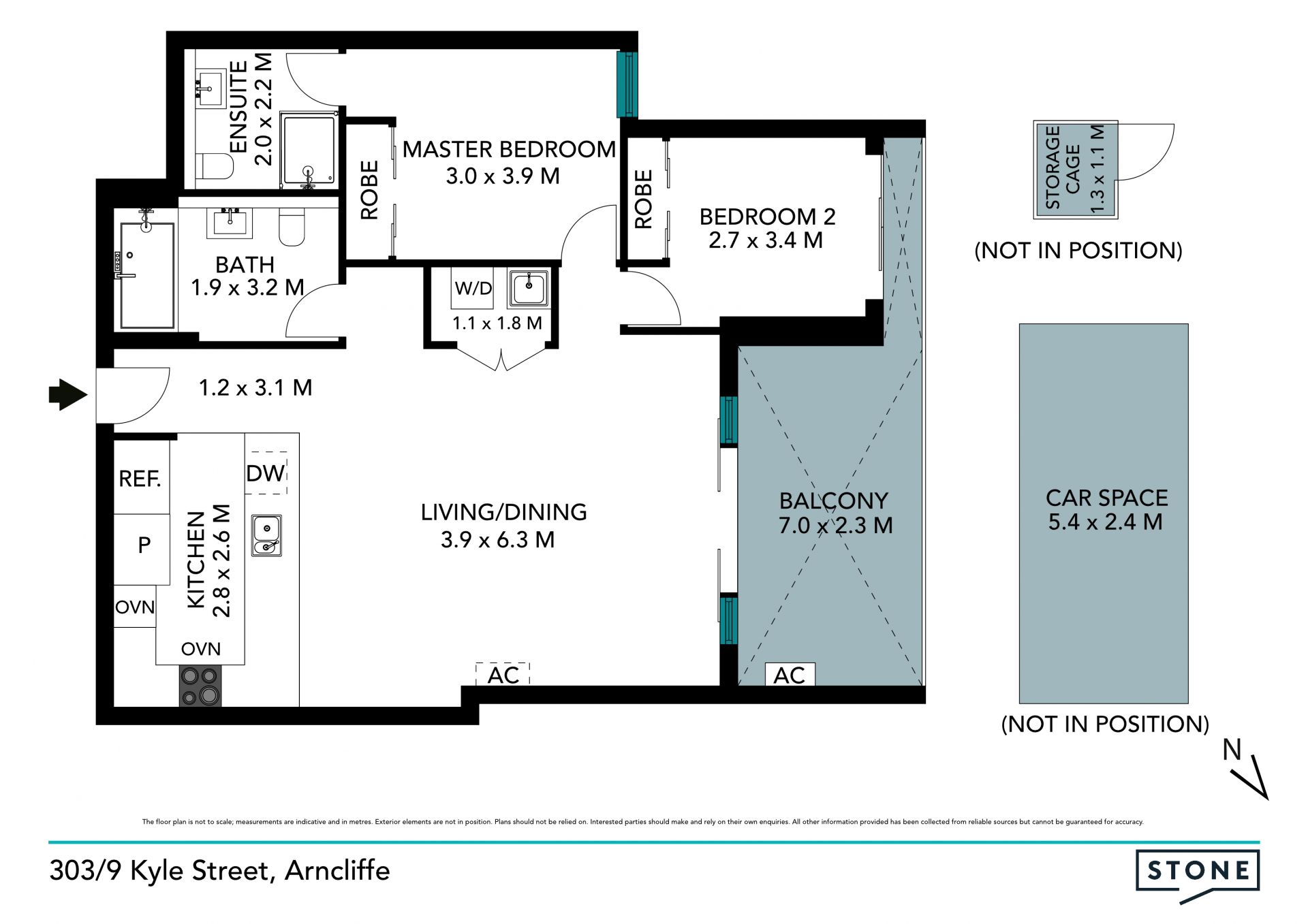 Light-filled near-new open-plan unit in handy hub