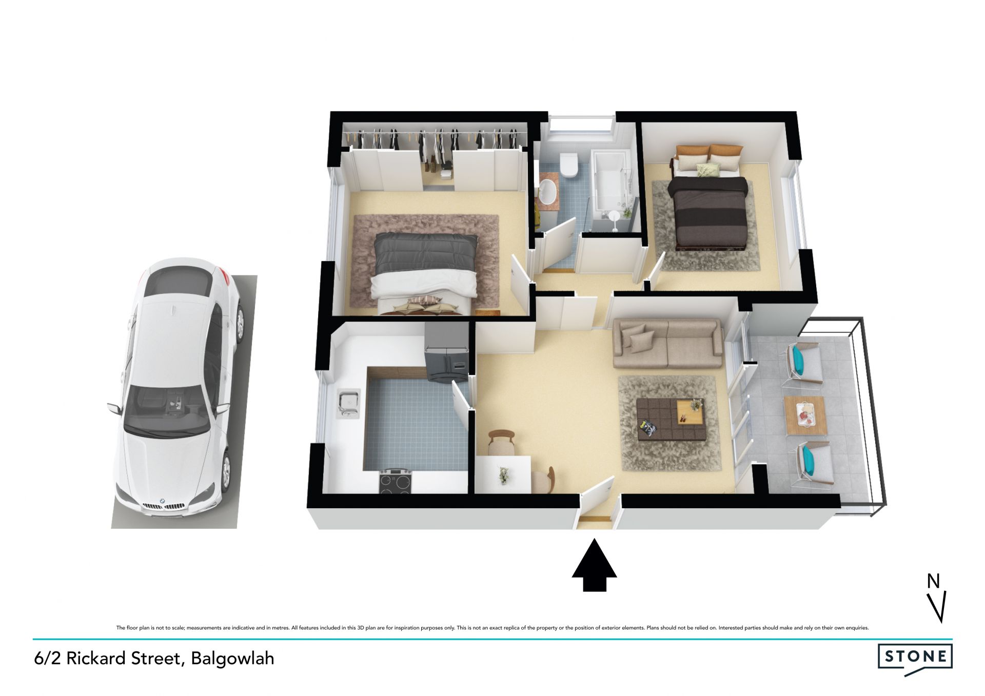 Updated apartment in central location