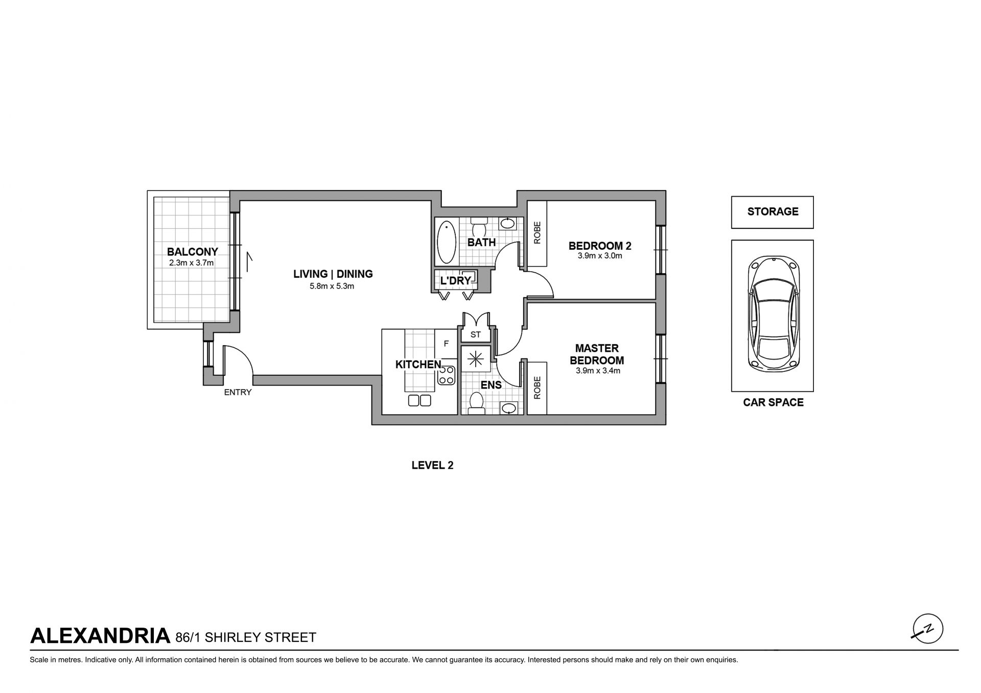 Dual Aspect 2 Bed Apartment nestled in Alexandria's Boutique development
