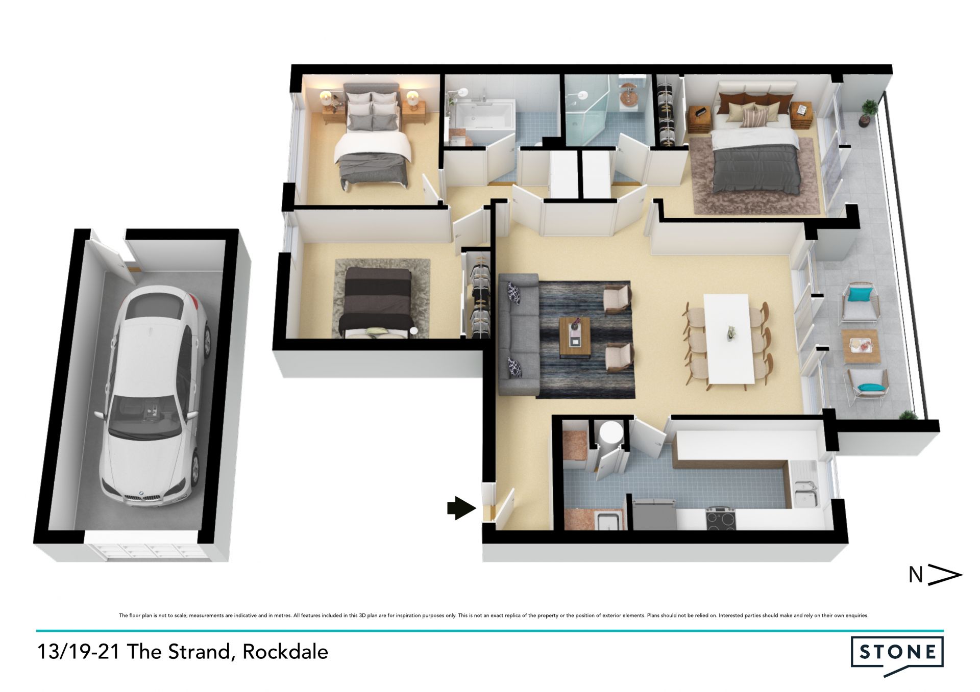 Sunny three-bedroom unit in quiet, central hub