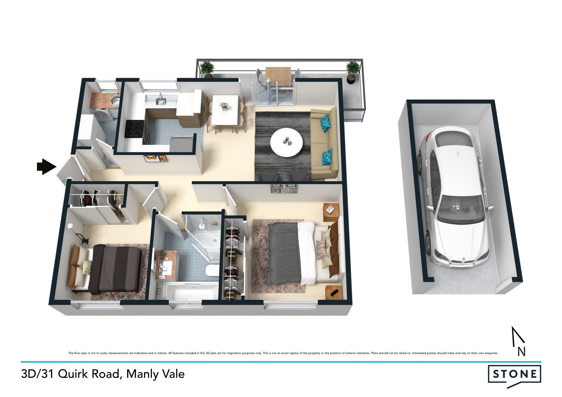 Contemporary apartment in quiet but central location