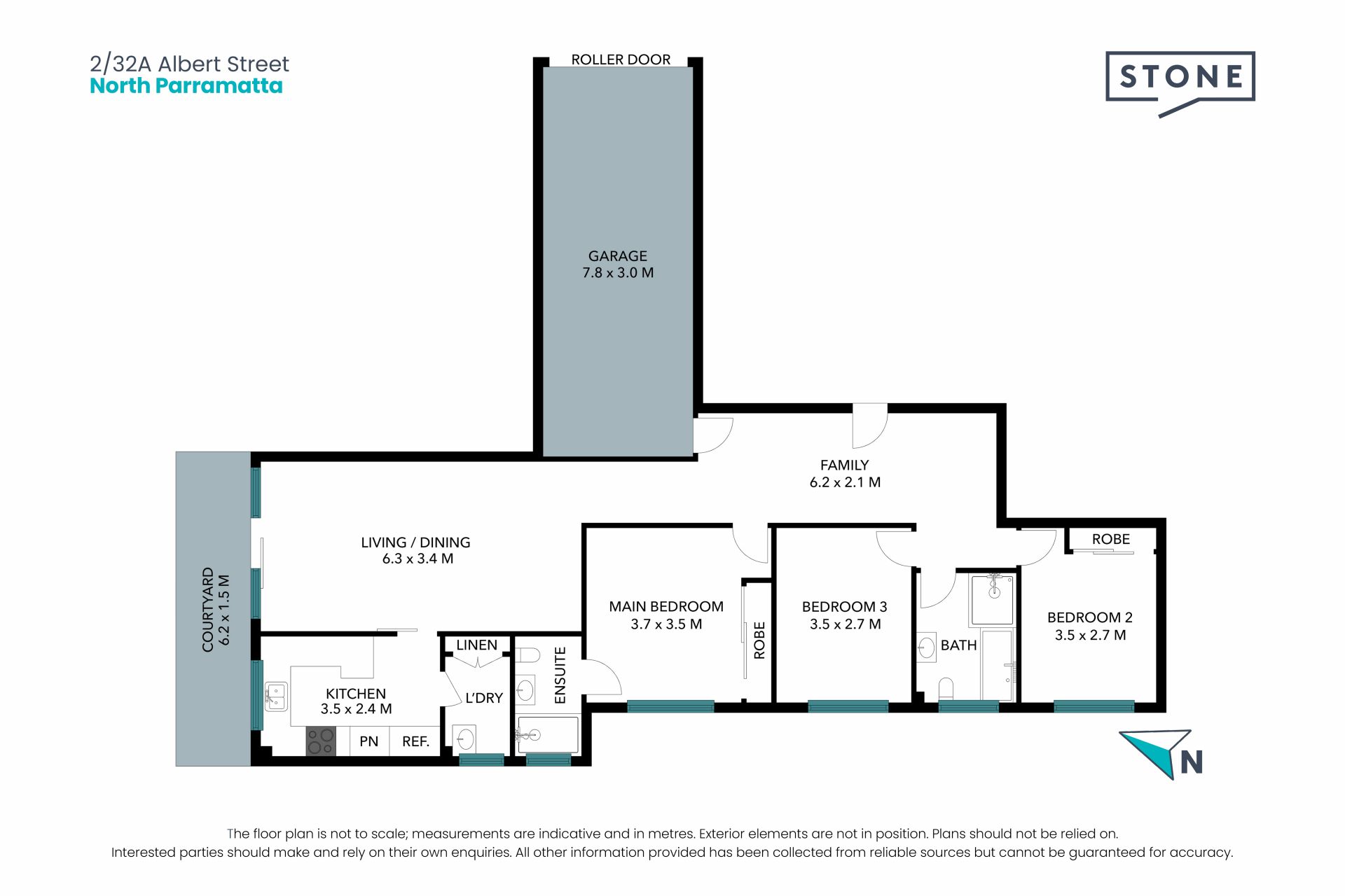 Ground Floor Three Bedroom Apartment with Internal Garage Access