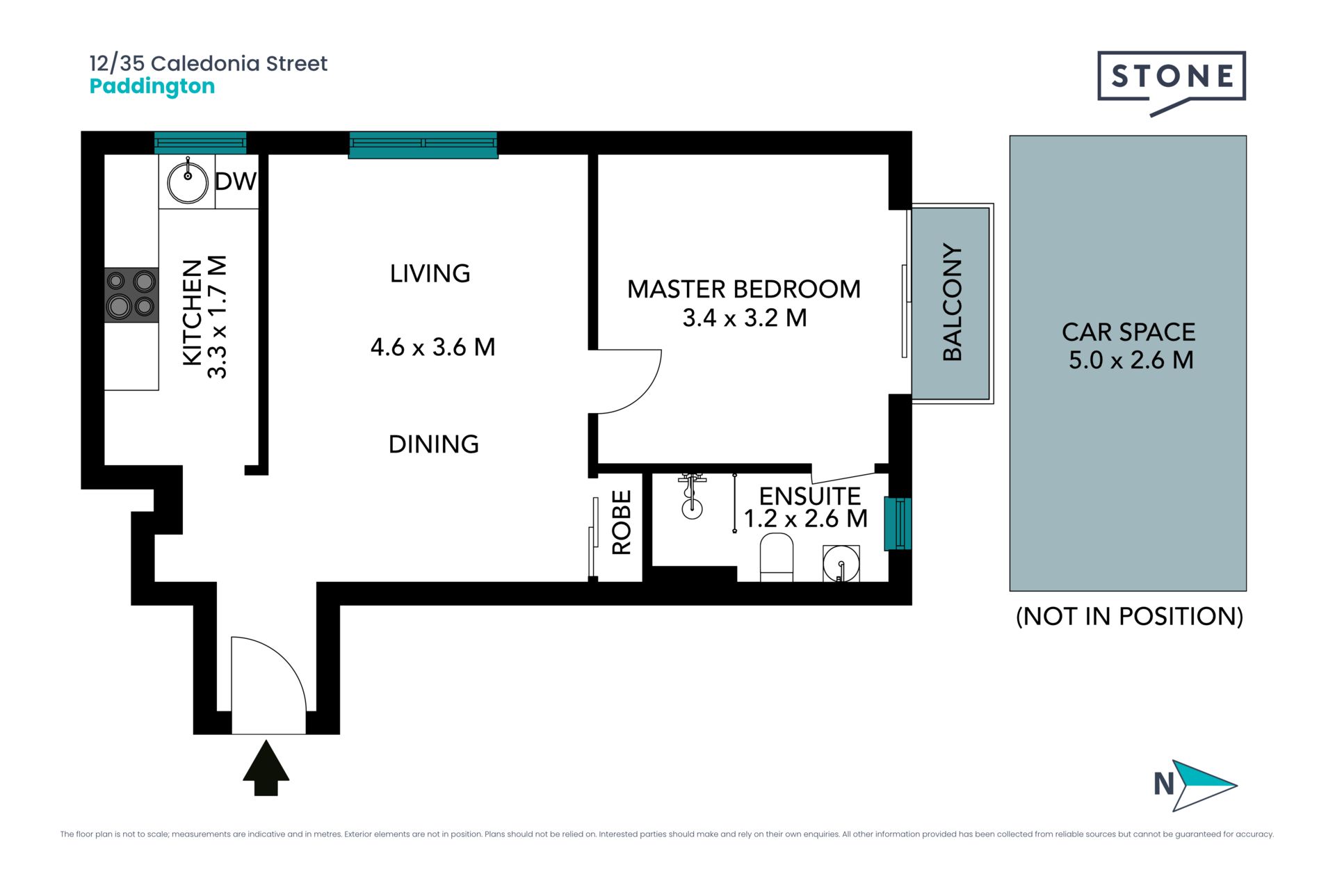 Elegant one bed apartment with car space in secure, boutique building