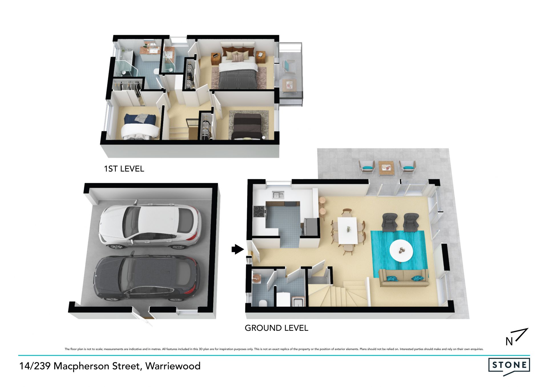 Superb inside-outside flow townhome with only one common wall in serene setting