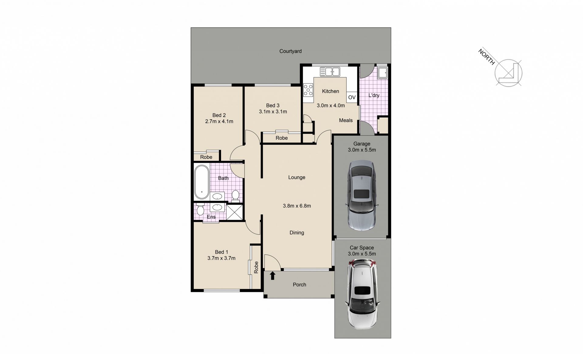 North facing villa in quality complex