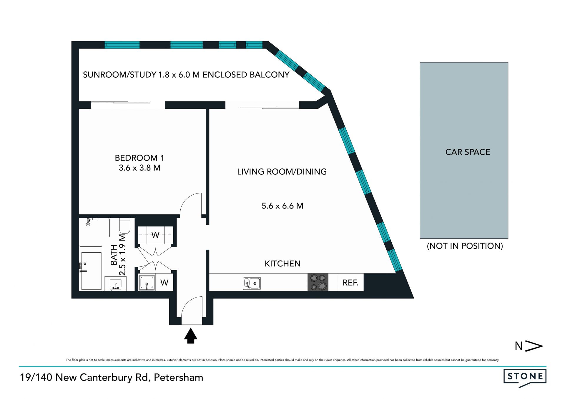 Warehouse style sun drenched, immaculate one bedroom apartment