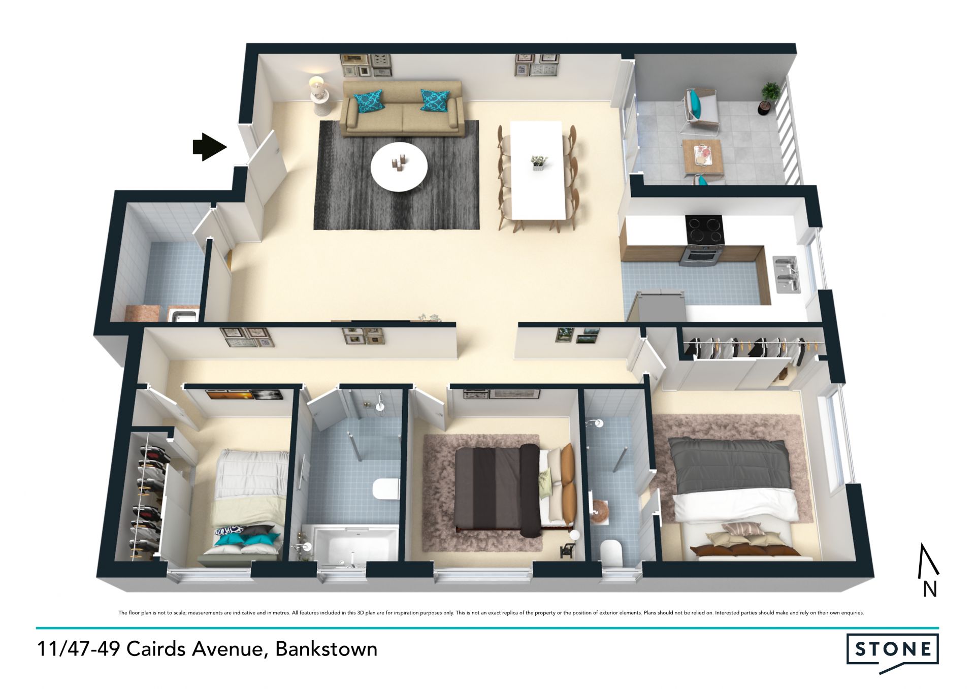 Oversized apartment in a conveniant location