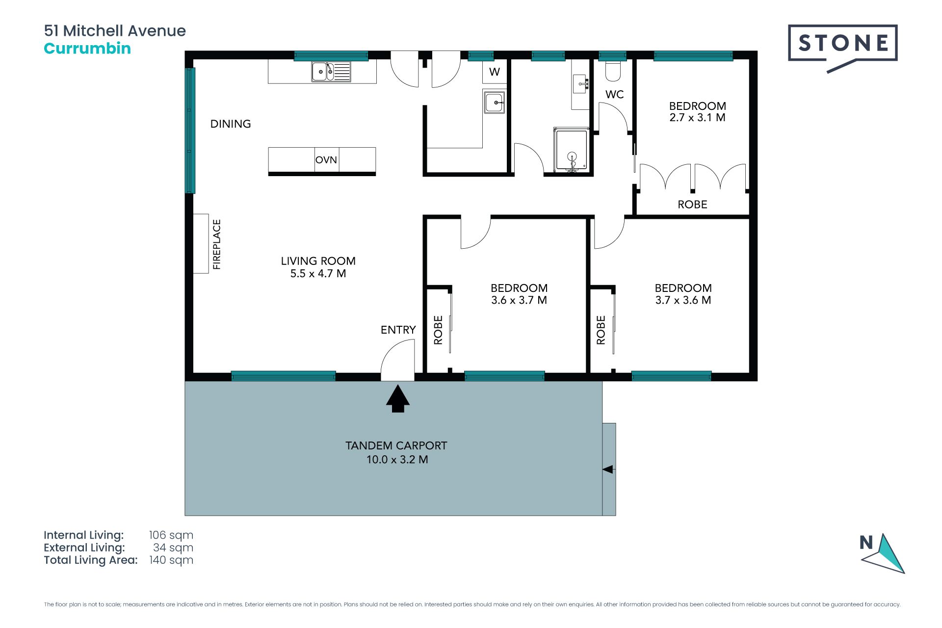 Cute, easy care beach house 400m to creek