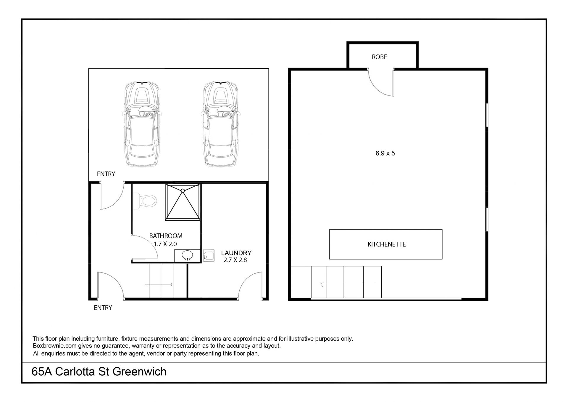 Fully Furnished Studio Apartment - 6 Month lease only