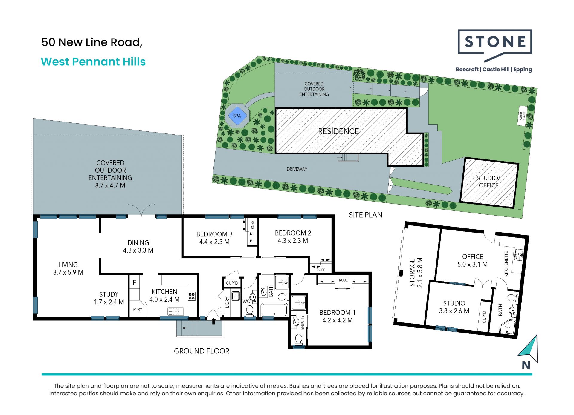 Modernised single level sanctuary plus studio - West Pennant Hills Public zoned