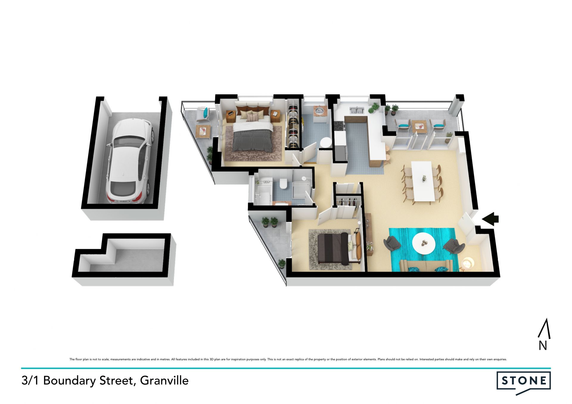 Modern, Double Brick Apartment