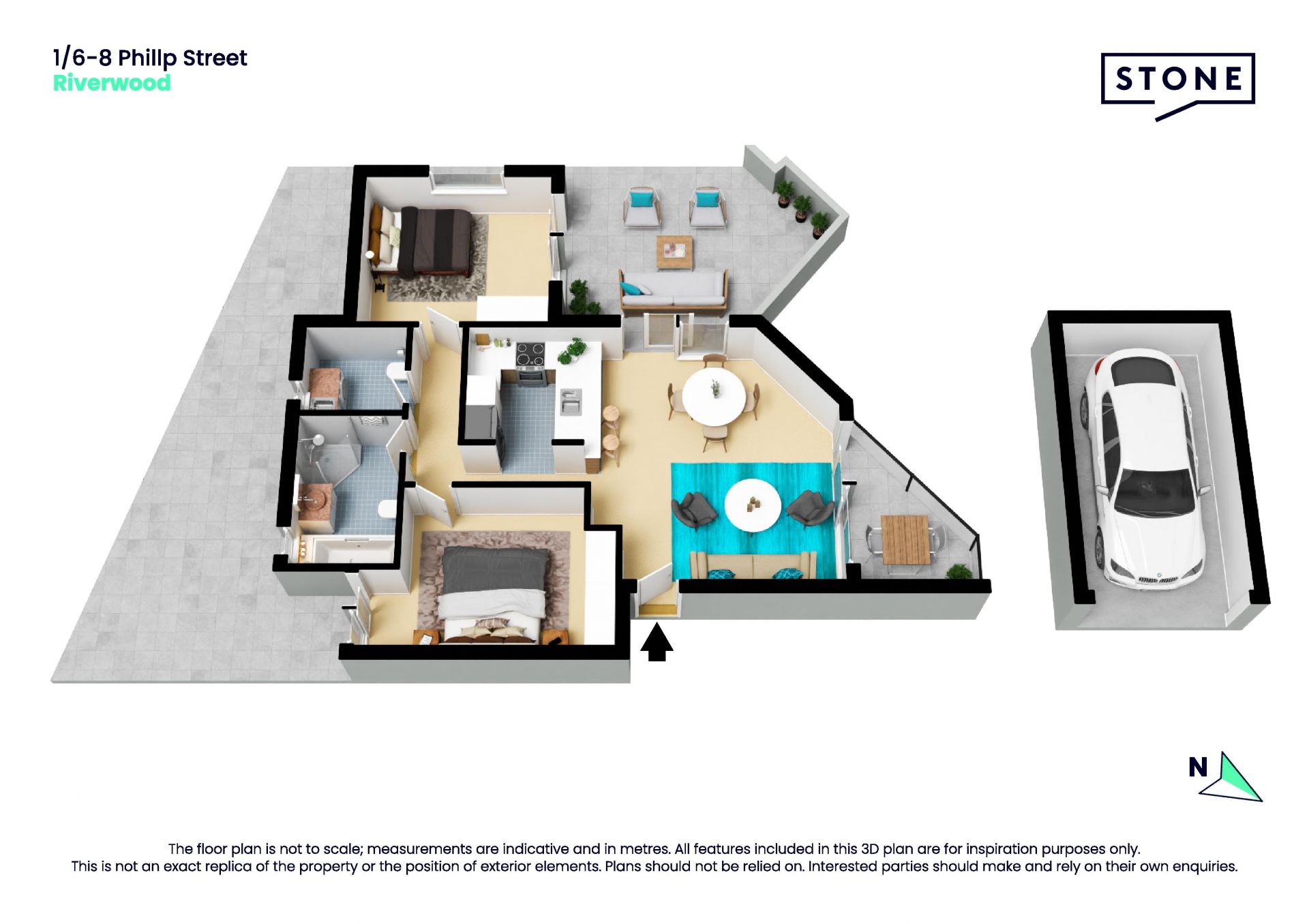 Courtyard apartment with a generous 194sqm on title