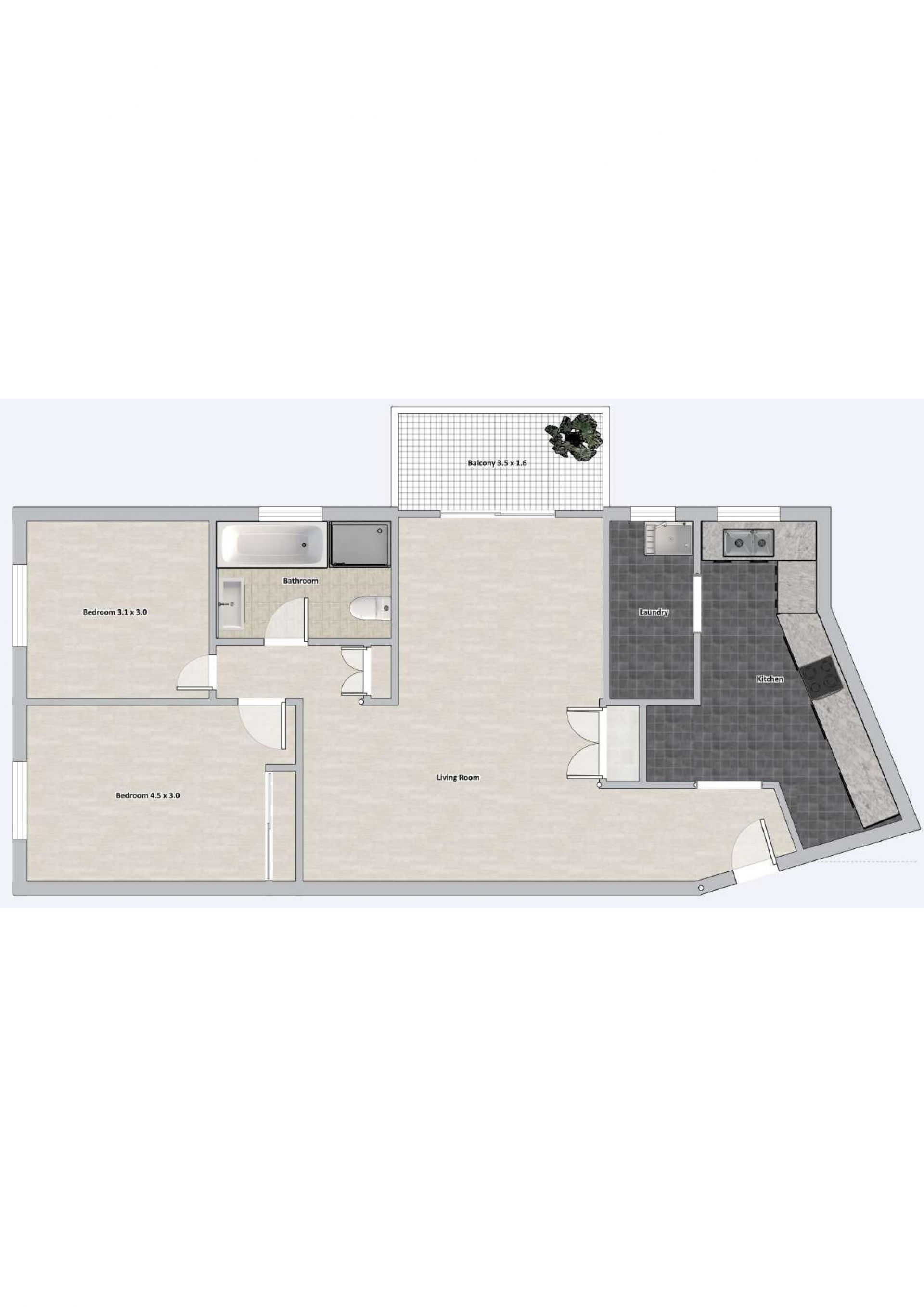 Modern 2 Bedroom Unit in Great Location!