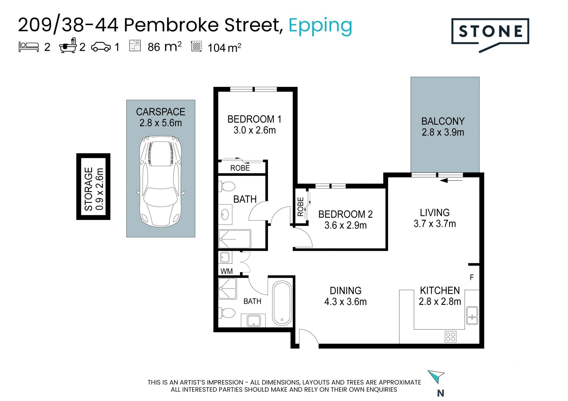 Modern 2 Bedroom Apartment in Heart of Epping