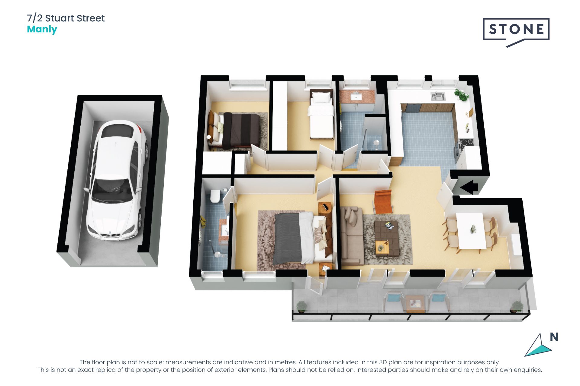 Spacious and immersed in sunlight