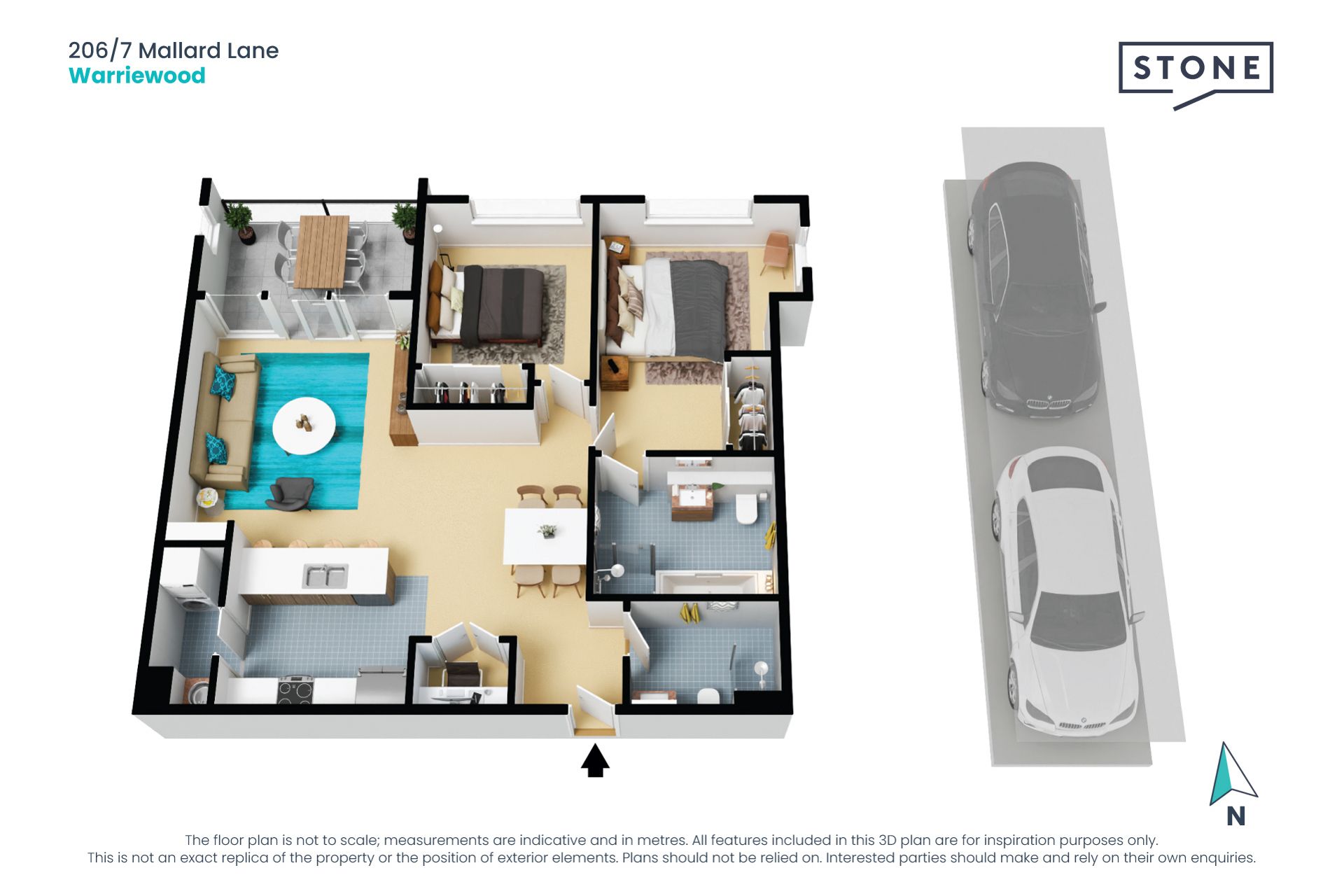 Sundrenched North facing top floor apartment offering comfort and convenience
