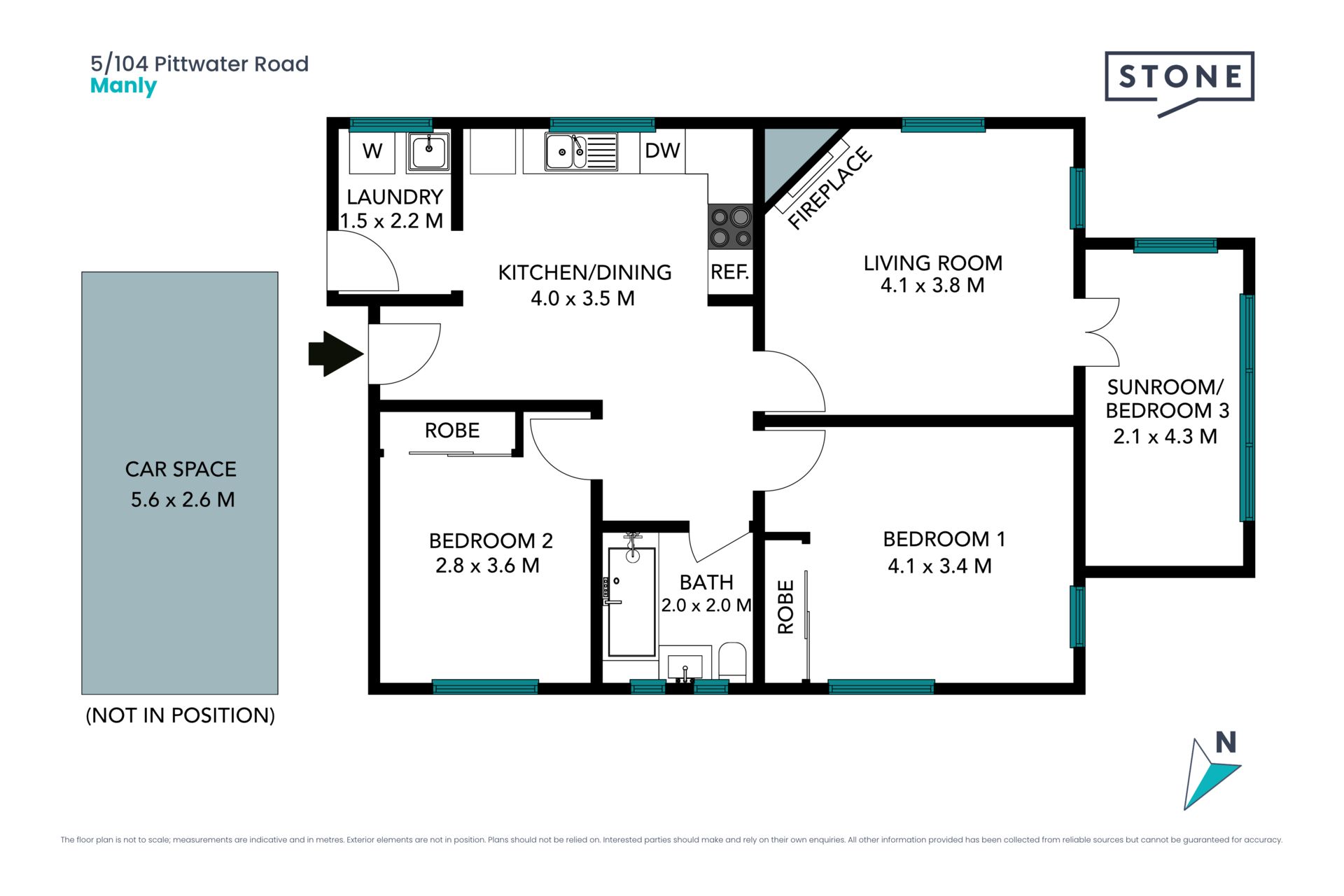 Light filled character apartment 200m from the beach