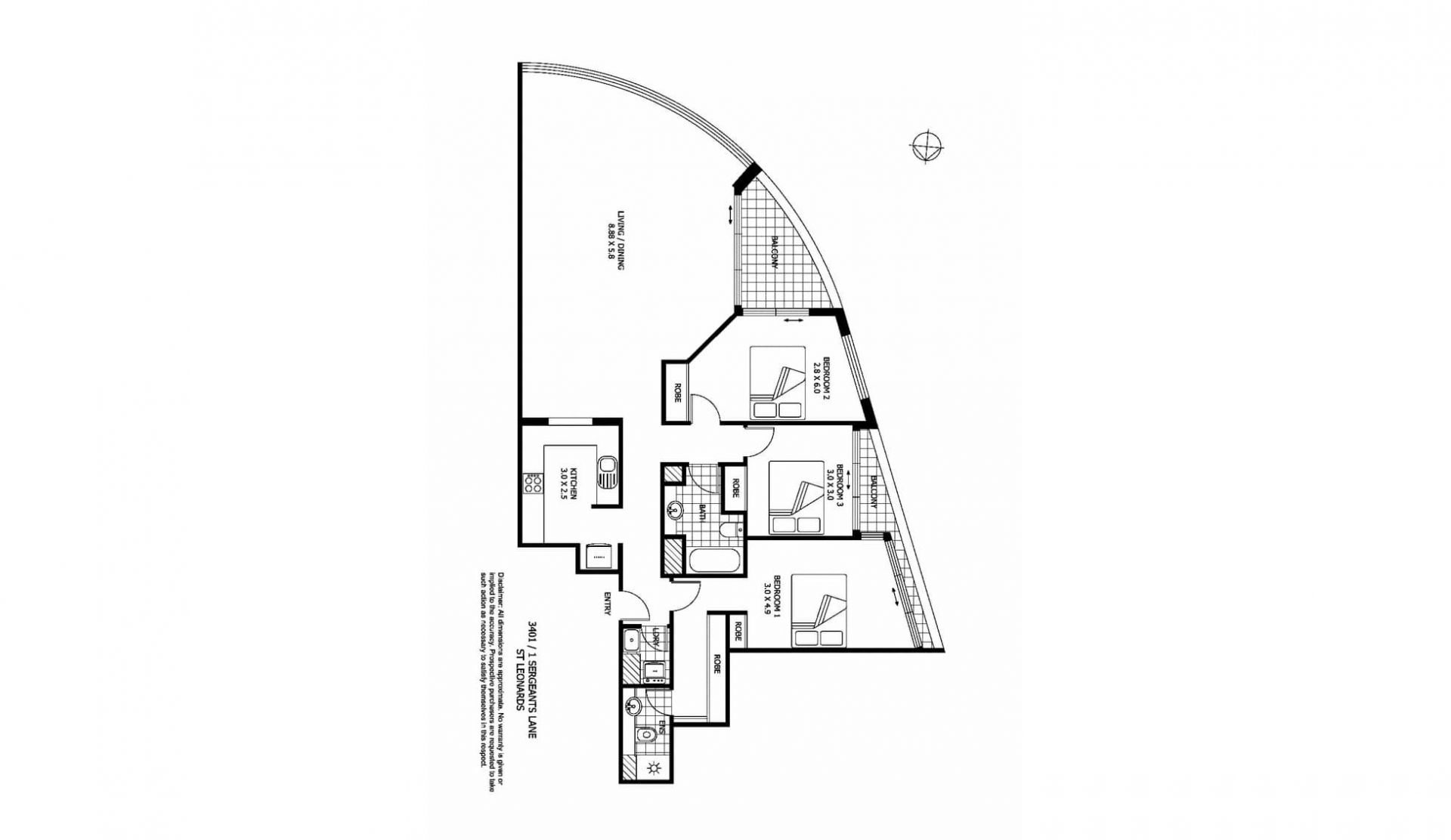 DEPOSIT TAKEN - OFI CANCELLED
Three Bedroom Apartment with Spectacular Sydney Views
