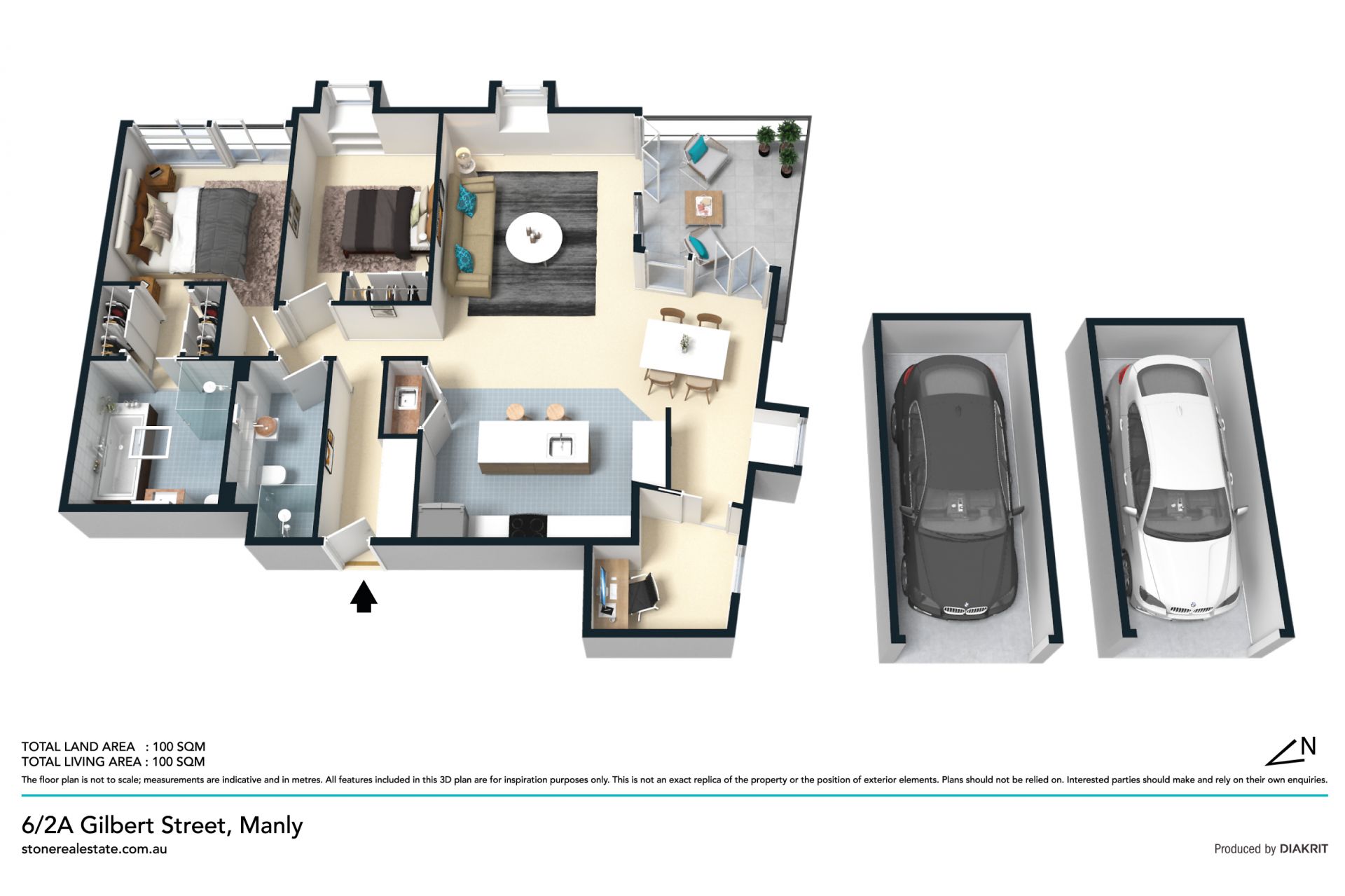 Ultra-chic 2 bedroom plus study/3rd bedroom apartment