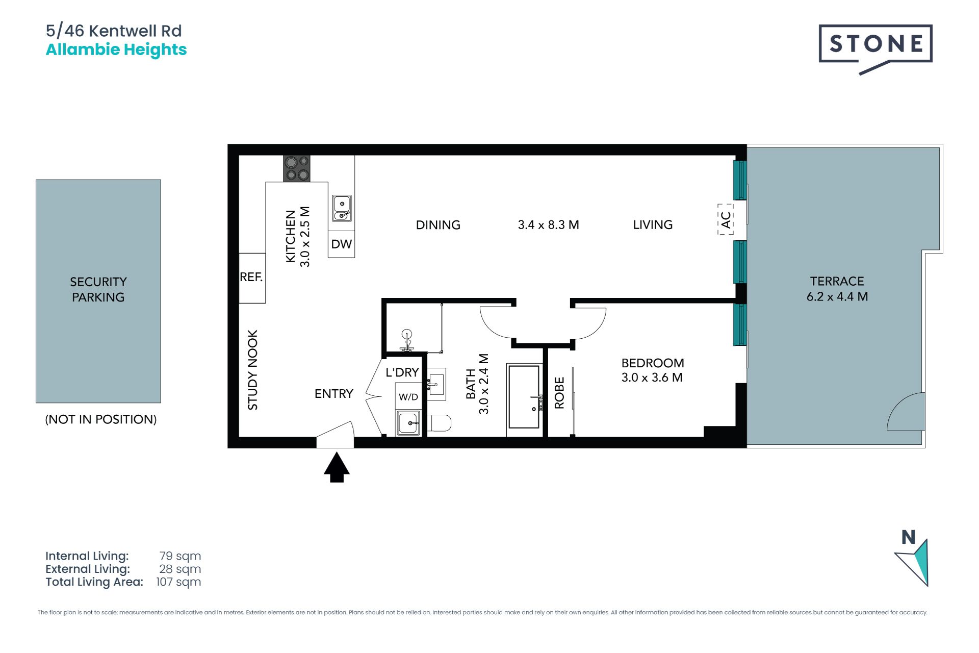 Oversized apartment with large north-facing courtyard