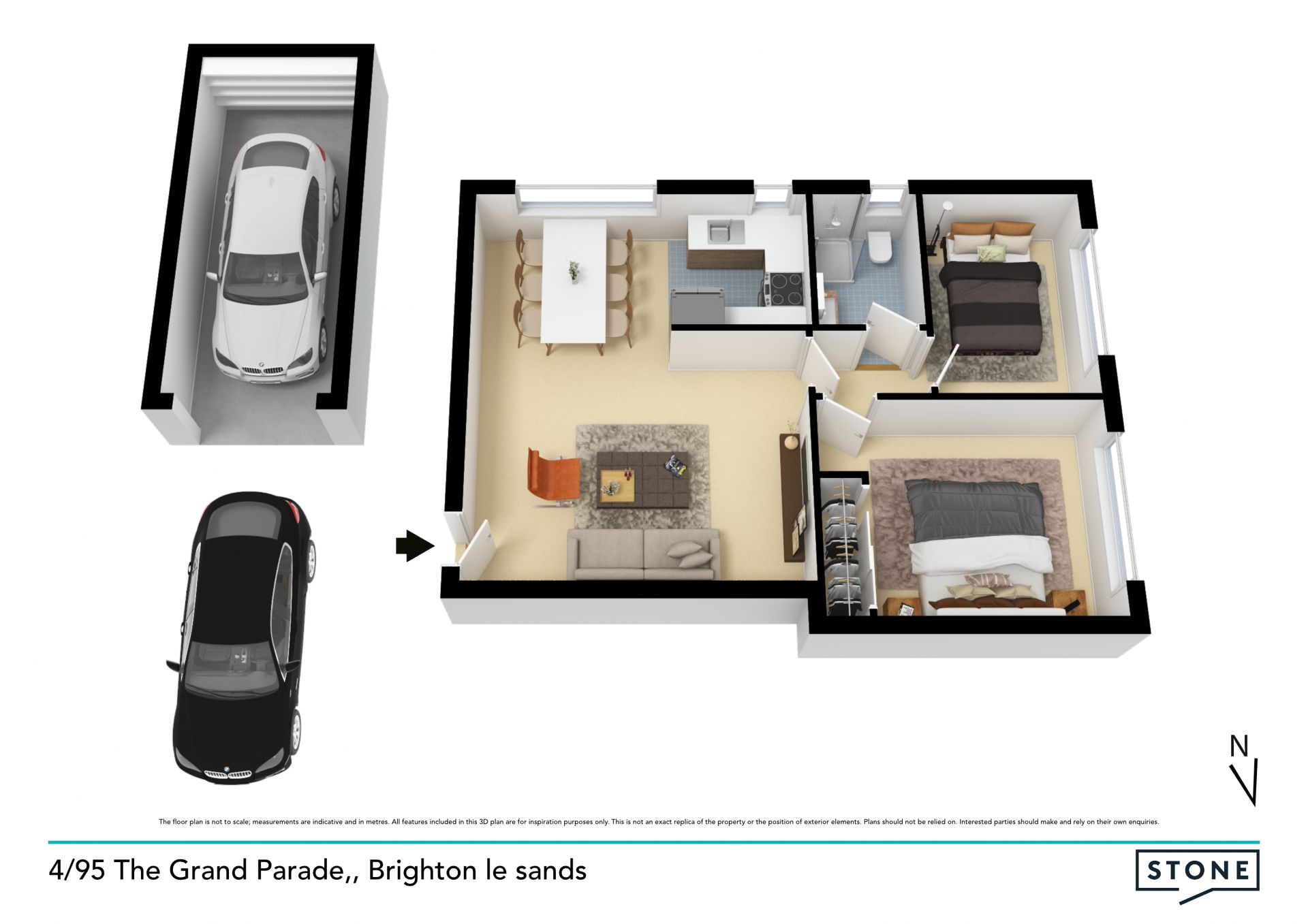 Inviting modernised unit right across from the beach