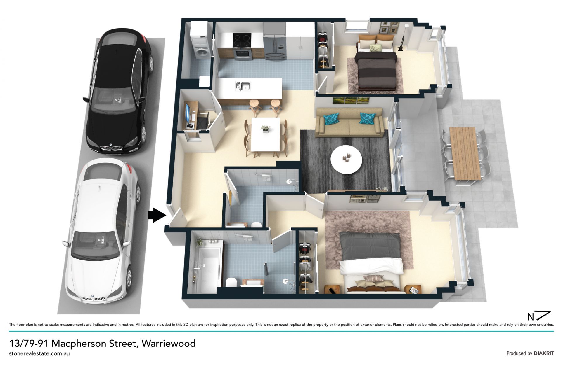 Privacy and Northerly aspect with easy street access