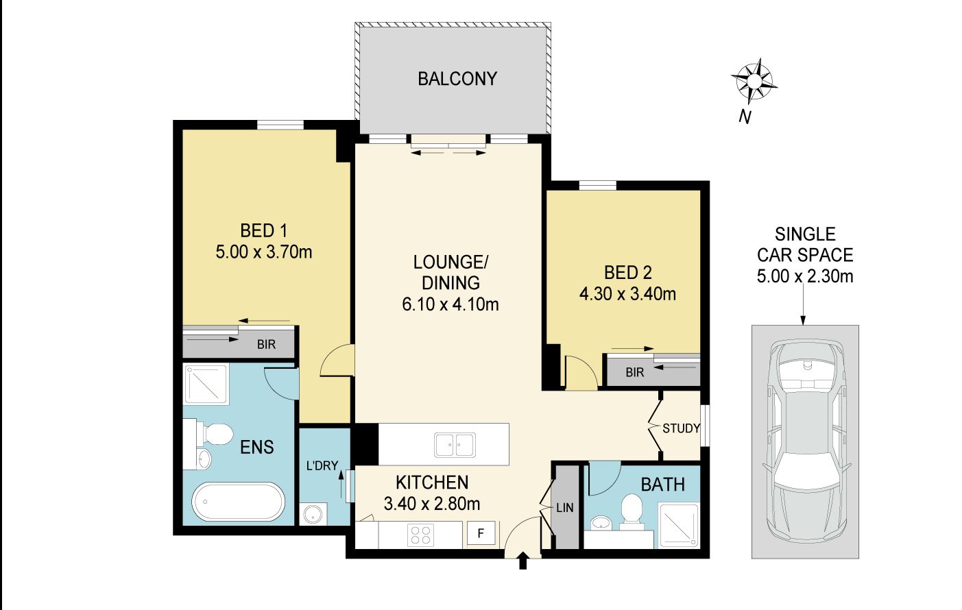 Modern Two bedrooms apartment with full facilities supply !